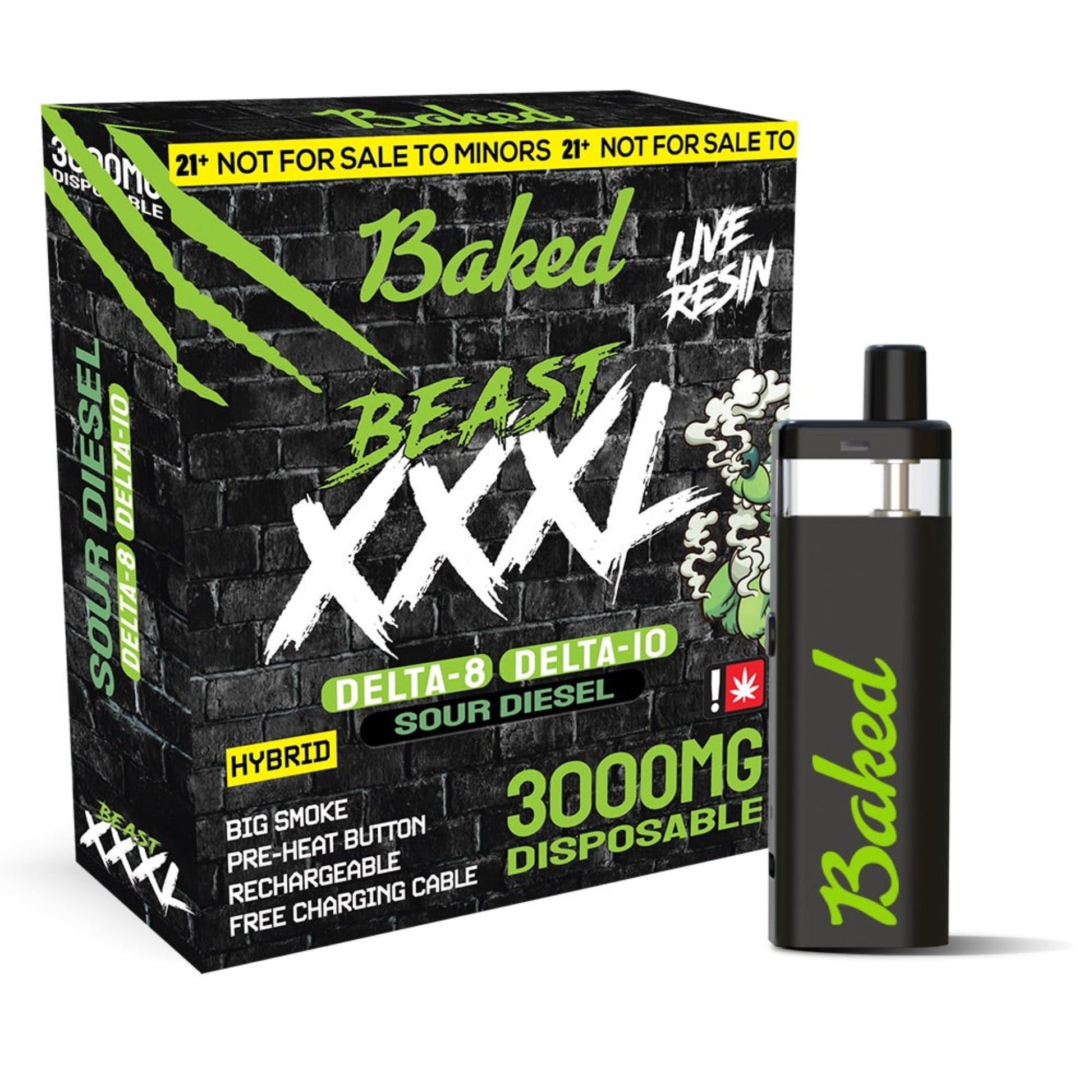 Baked BEAST D8/D10 Vaporizer 3000mg