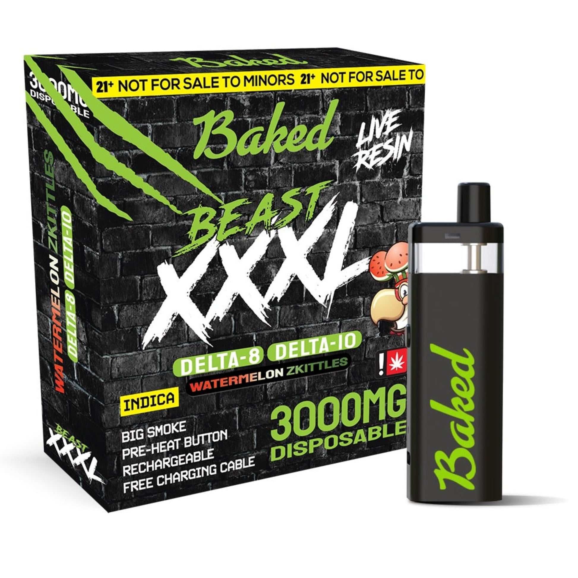 Baked BEAST D8/D10 Vaporizer 3000mg