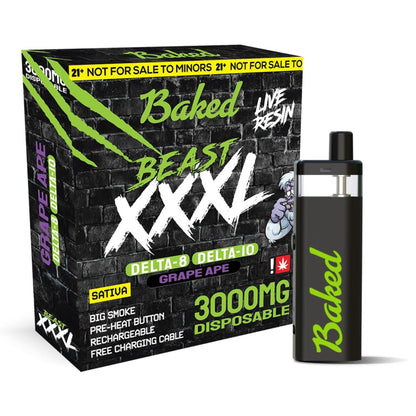 Baked BEAST D8/D10 Vaporizer 3000mg