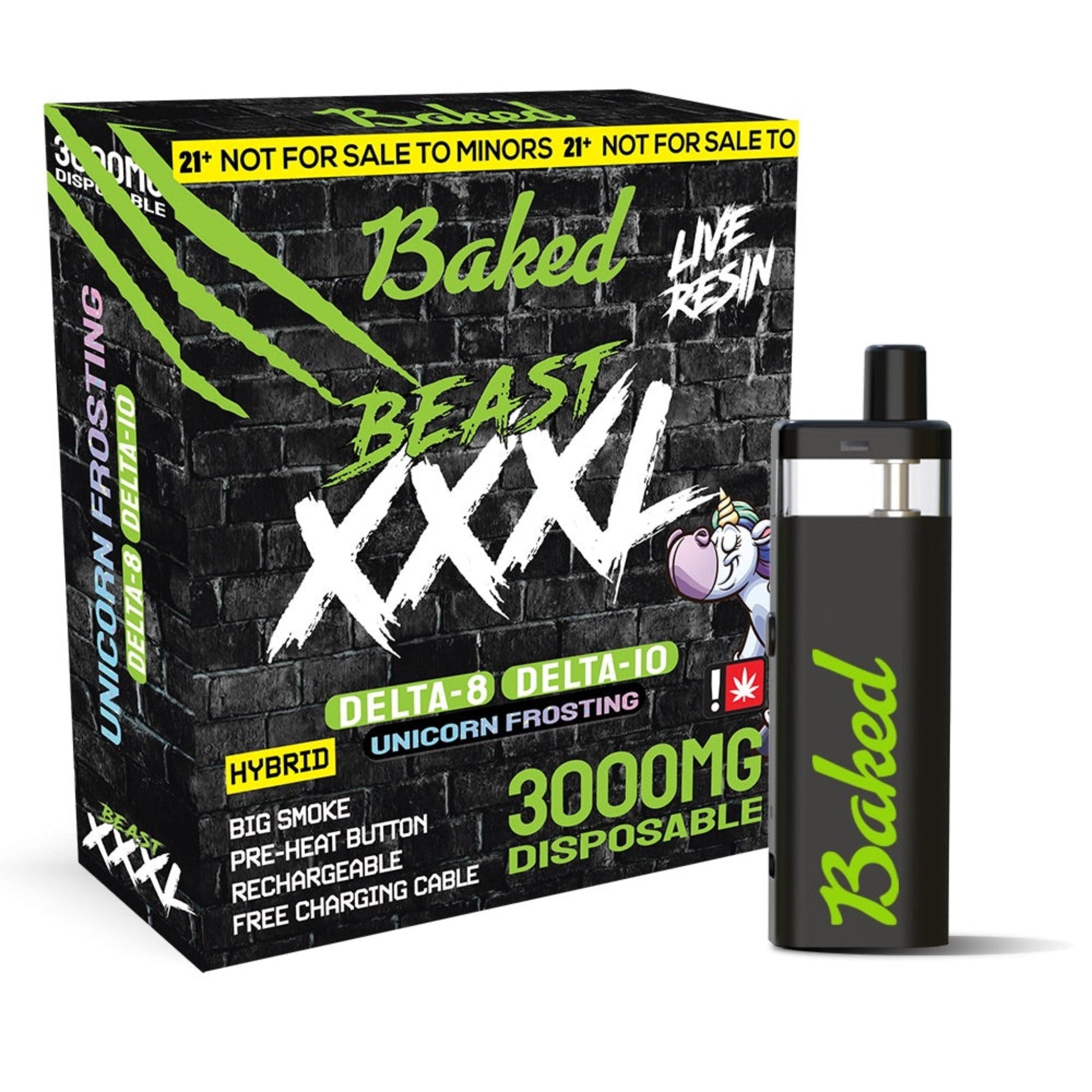Baked BEAST D8/D10 Vaporizer 3000mg