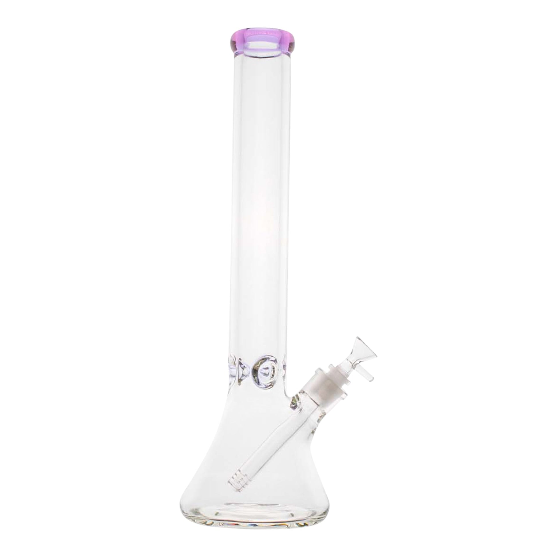 Pink Banded Ice Pinch Beaker Bong 18in