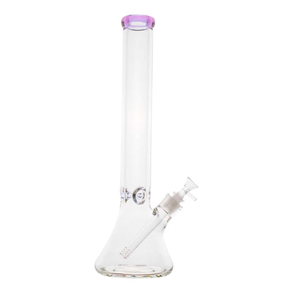 Pink Banded Ice Pinch Beaker Bong 18in