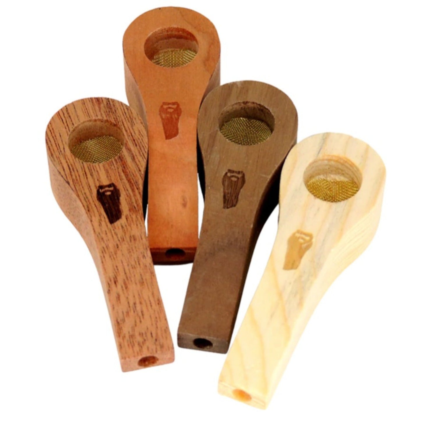 Bearded Circular Wood Spoon Pipe 3.25in