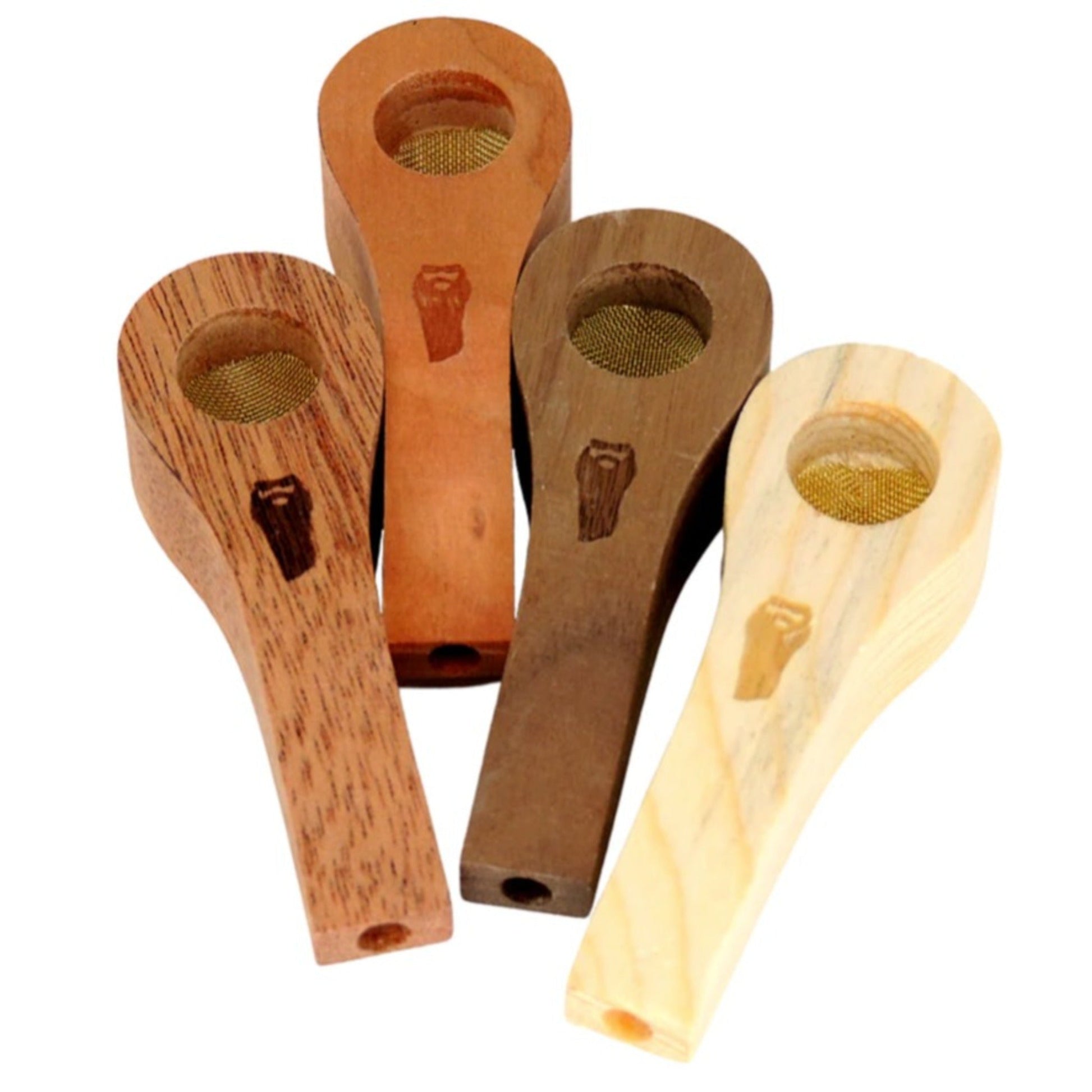 Bearded Circular Wood Spoon Pipe 3.25in