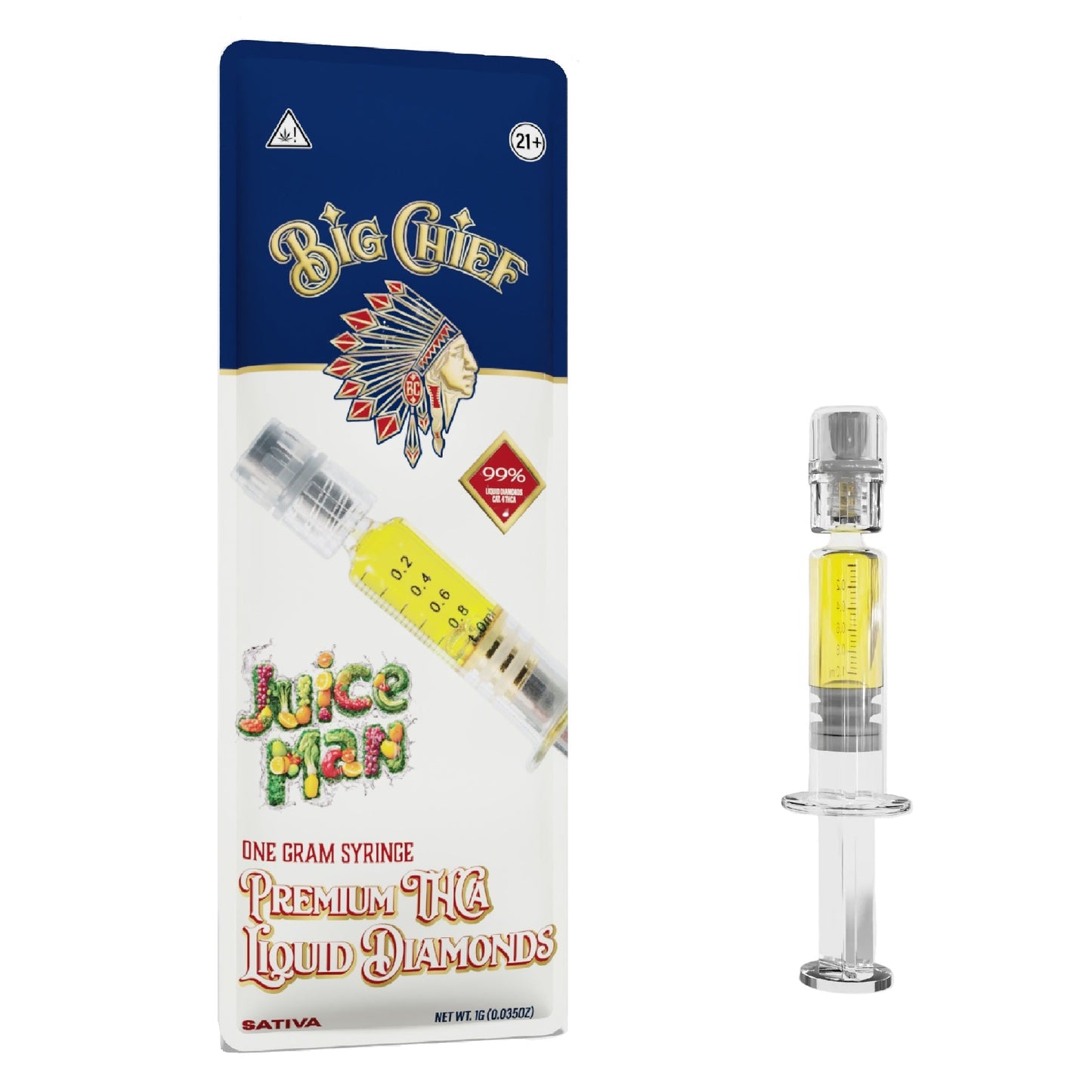 Big Chief 99% Liquid Diamonds THC-A Concentrate Syringe 1g