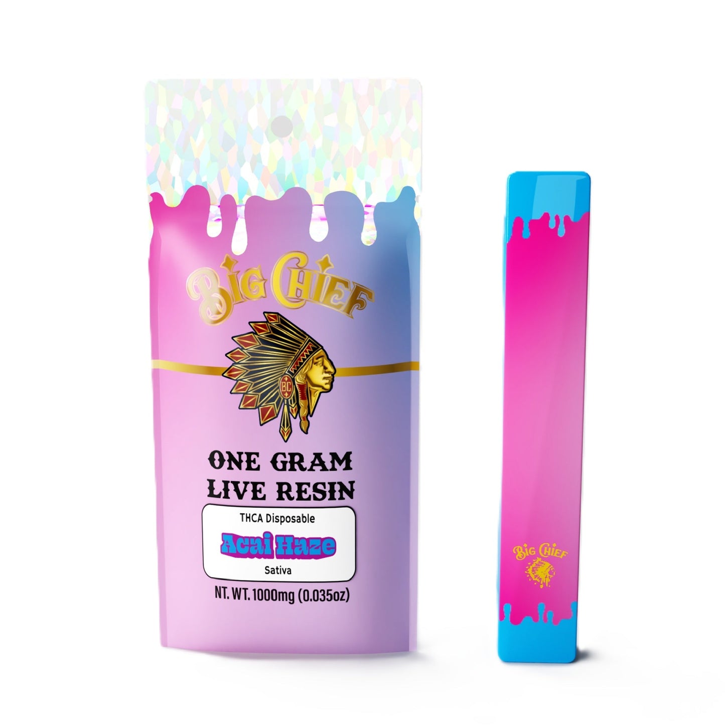 Big Chief Live Resin THC-A Vaporizer 1000mg 1g
