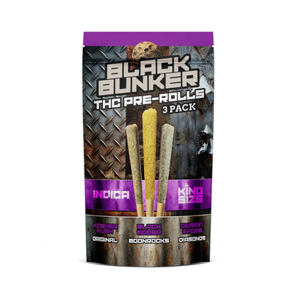 Black Bunker THC Doob Toob Pre-Rolls 3ct 1g