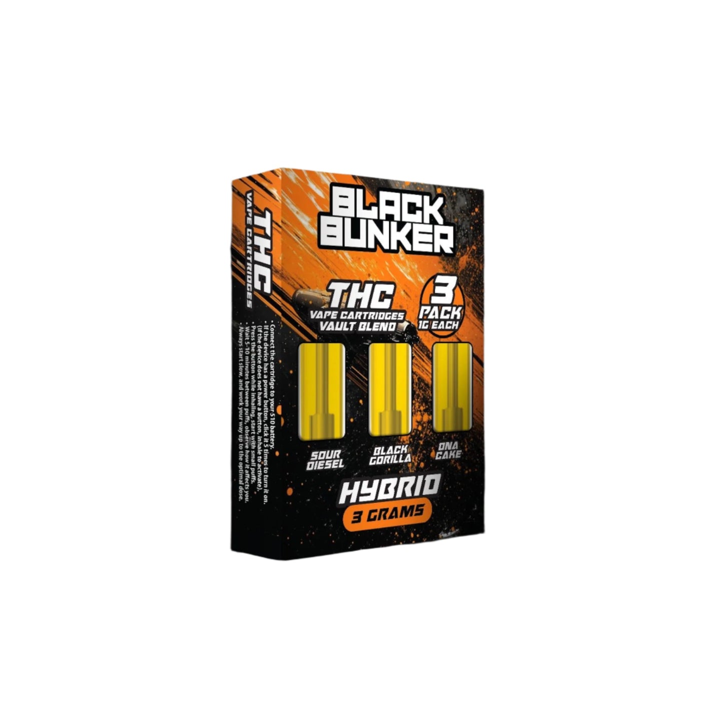 Black Bunker Triple Pack Vault Blend Vape Cartridges 3000mg