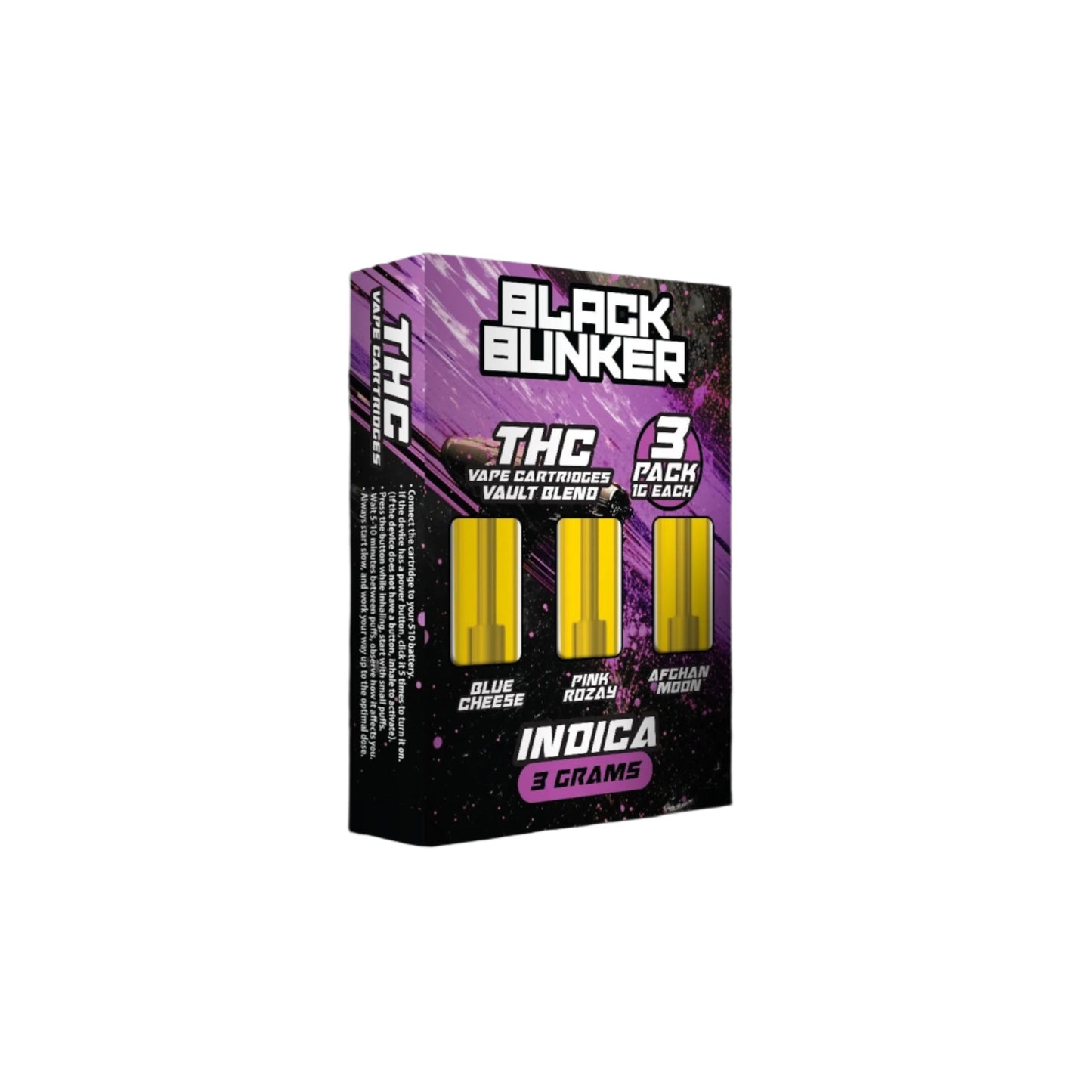 Black Bunker Triple Pack Vault Blend Vape Cartridges 3000mg