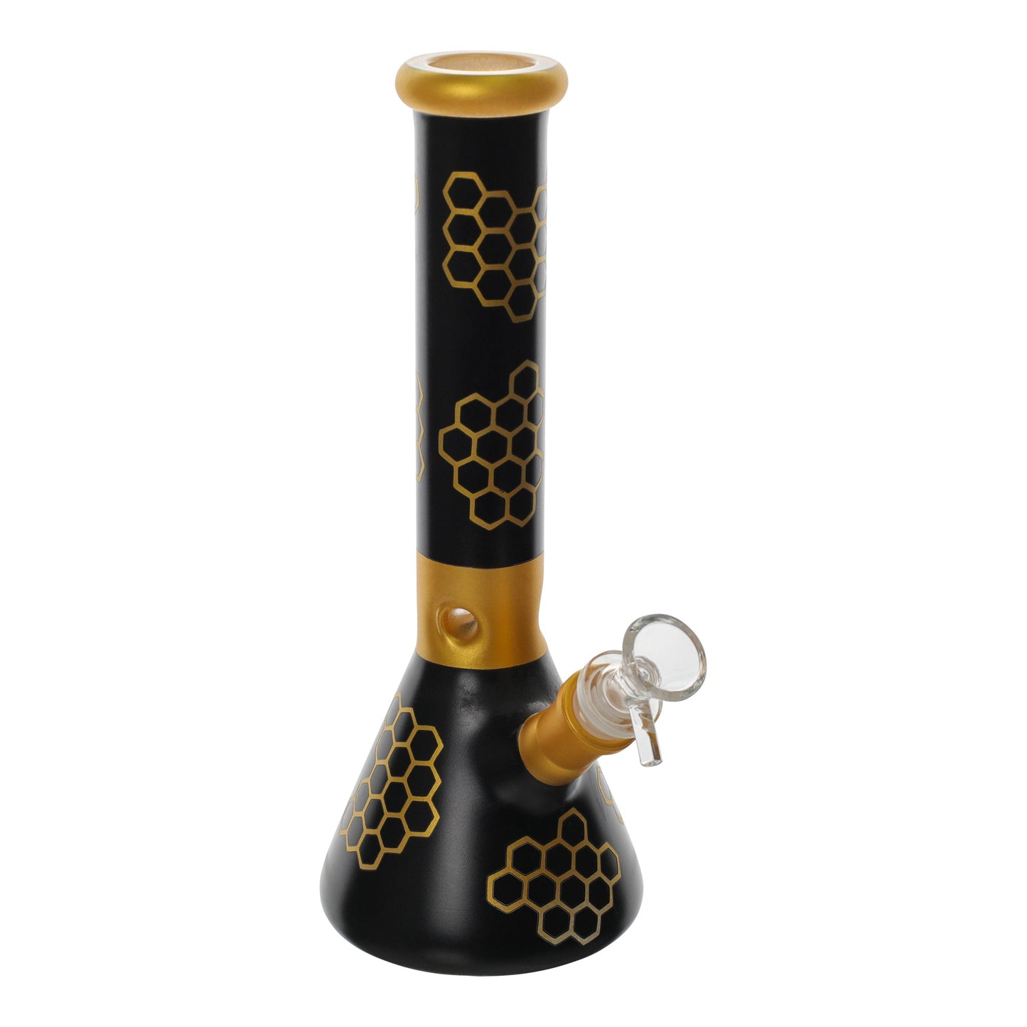 Amy Black Honeycomb Beaker Bong 10in Glass