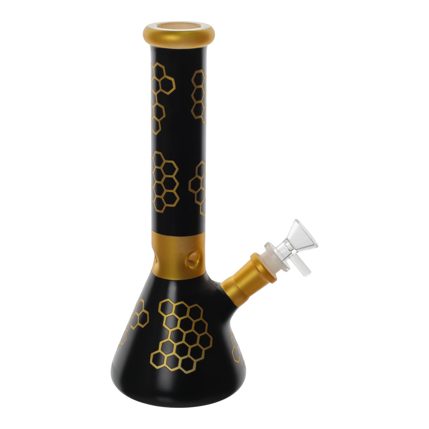 Amy Black Honeycomb Beaker Bong 10in Glass
