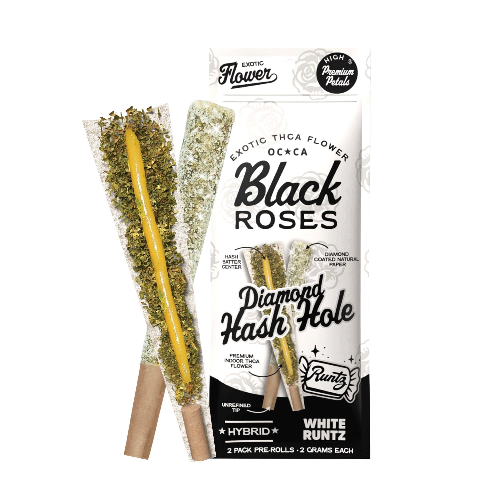 Black Roses Diamond Exotic THC-A Hash Holes 4g 2ct