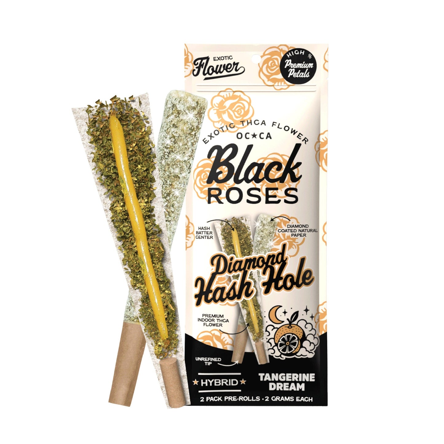 Black Roses Diamond Exotic THC-A Hash Holes 4g 2ct