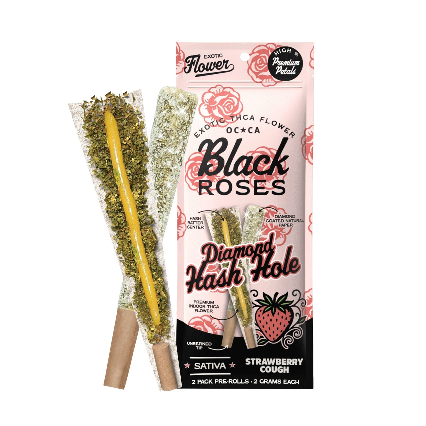 Black Roses Diamond Exotic THC-A Hash Holes 4g 2ct