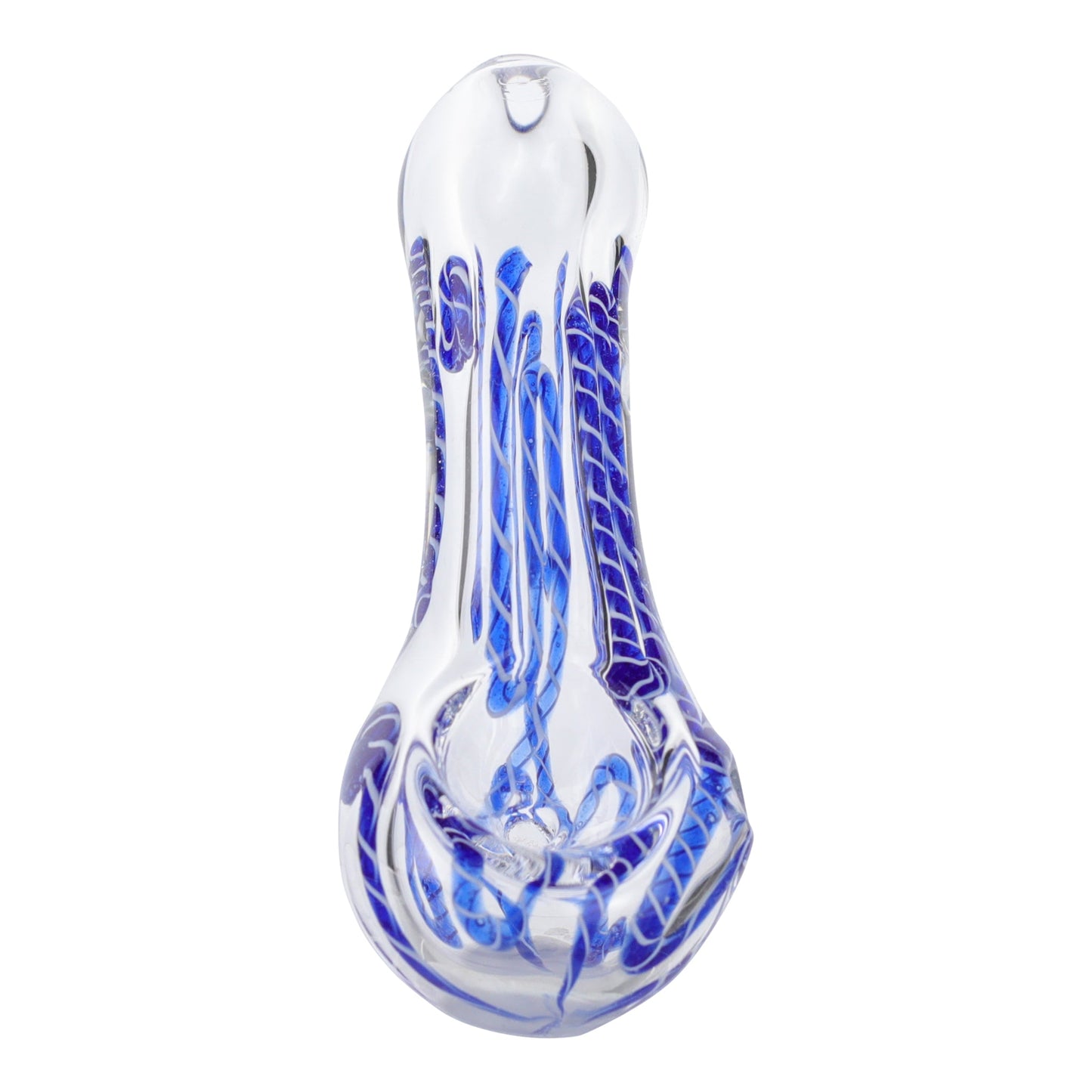 Layback Blue Stripe Borosilicate Glass Pipe 3in