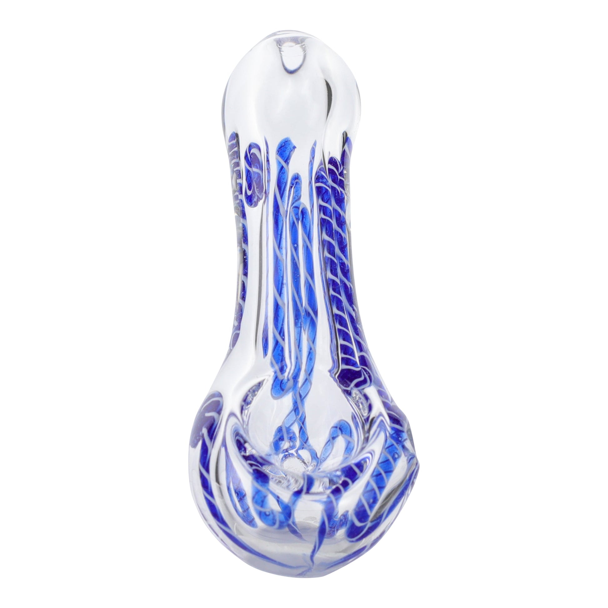 Layback Blue Stripe Borosilicate Glass Pipe 3in