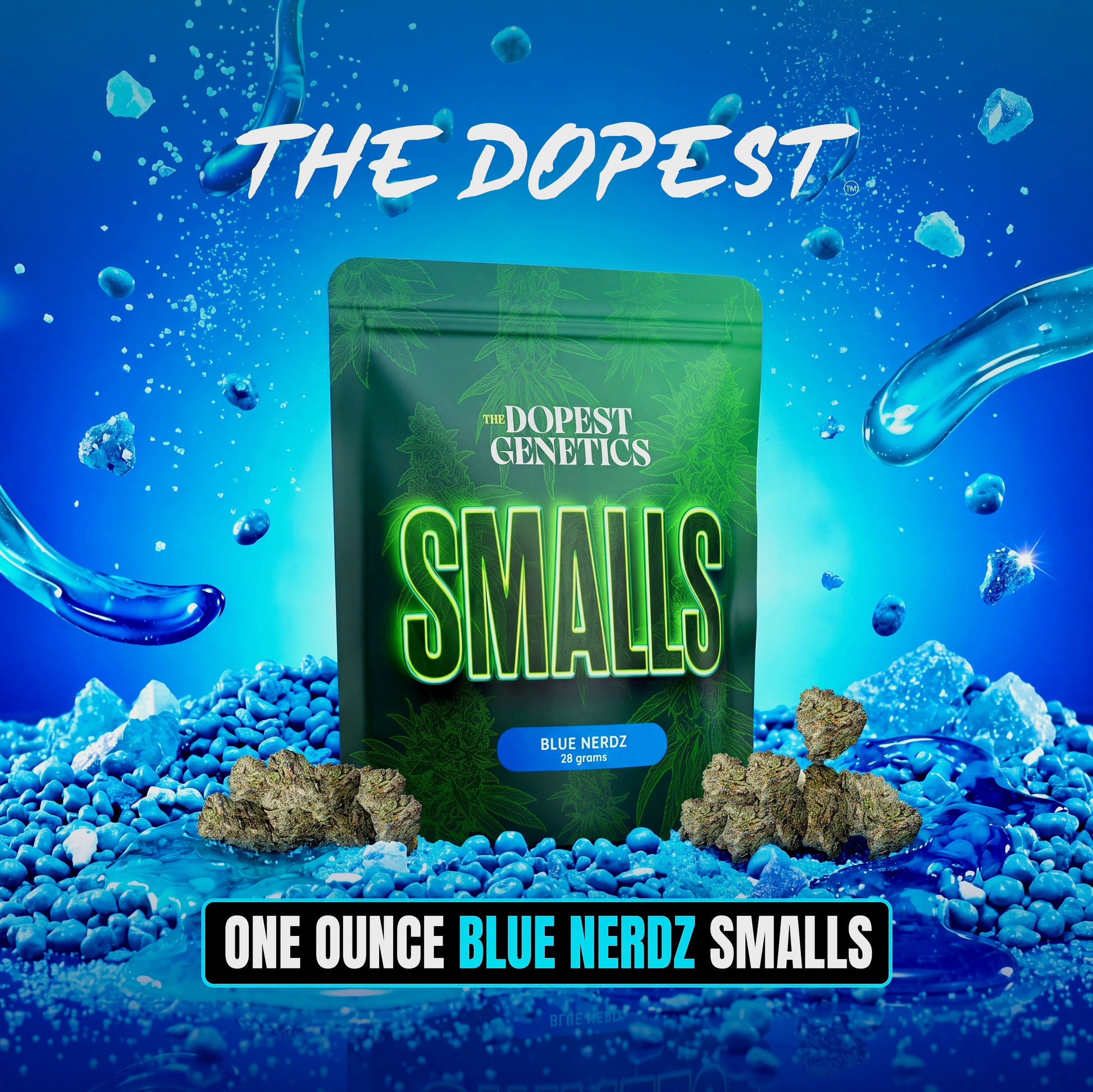 The Dopest Shop Smalls Blue Nerdz Hybrid Flower 28g