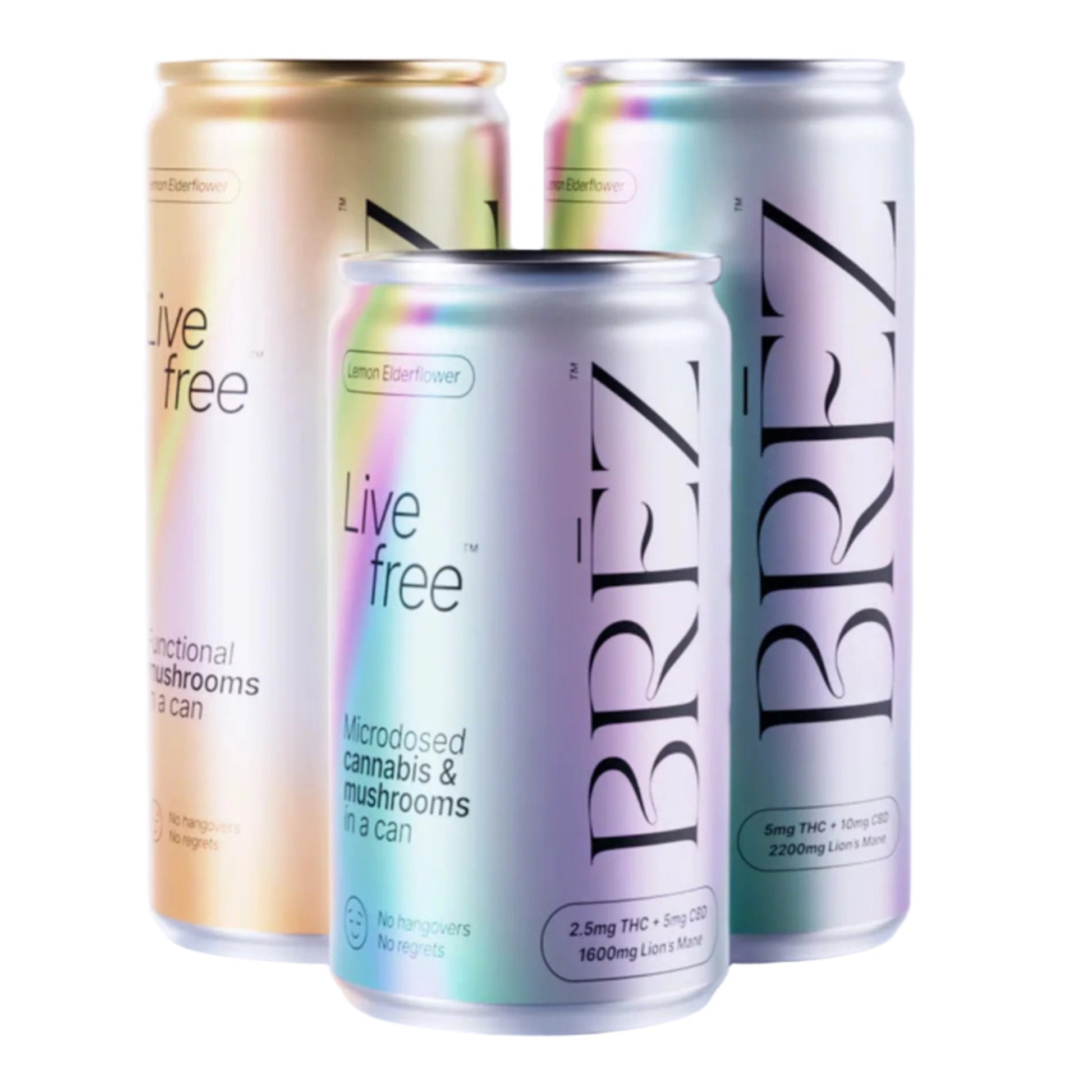 Brez Mushroom Infused Sparkling Beverage 12oz Elderflower 4 Pack
