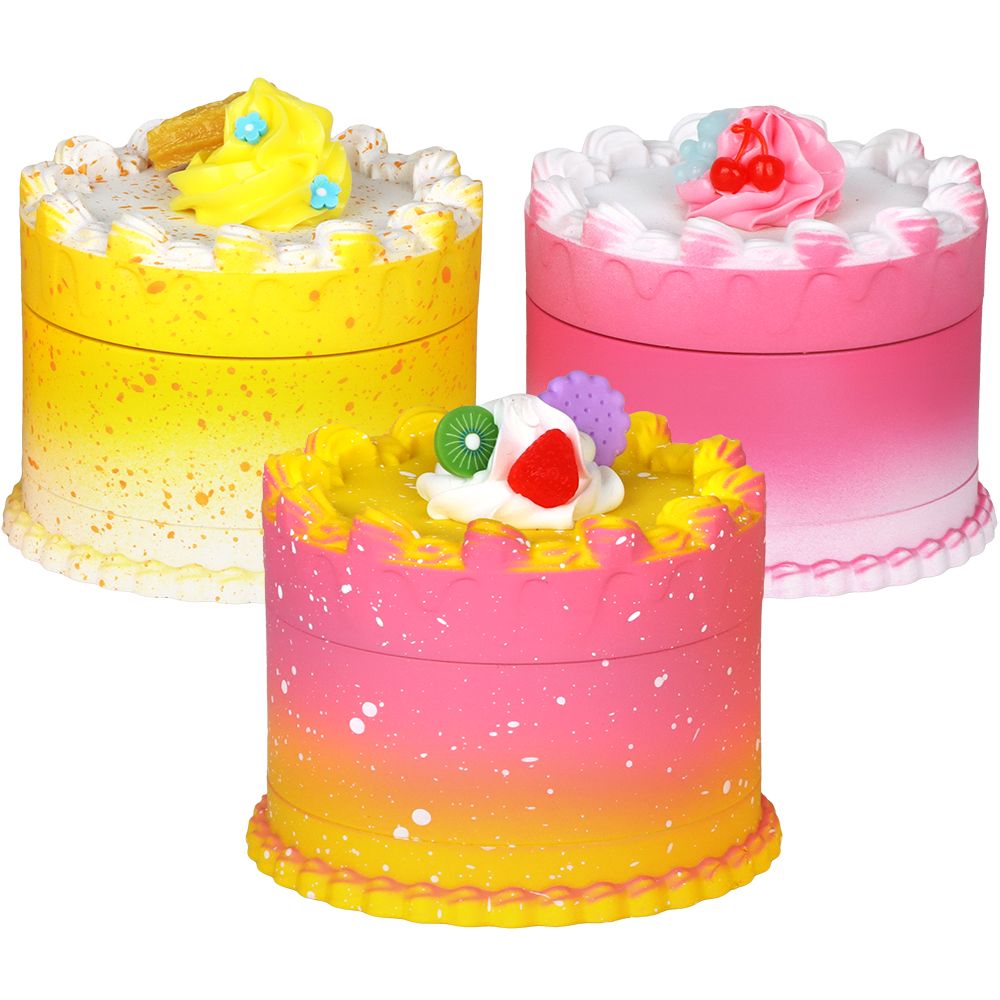 6CT - SeshGear Zinc & Resin Cake Grinder - 3pc / 2.7" / Assorted Styles