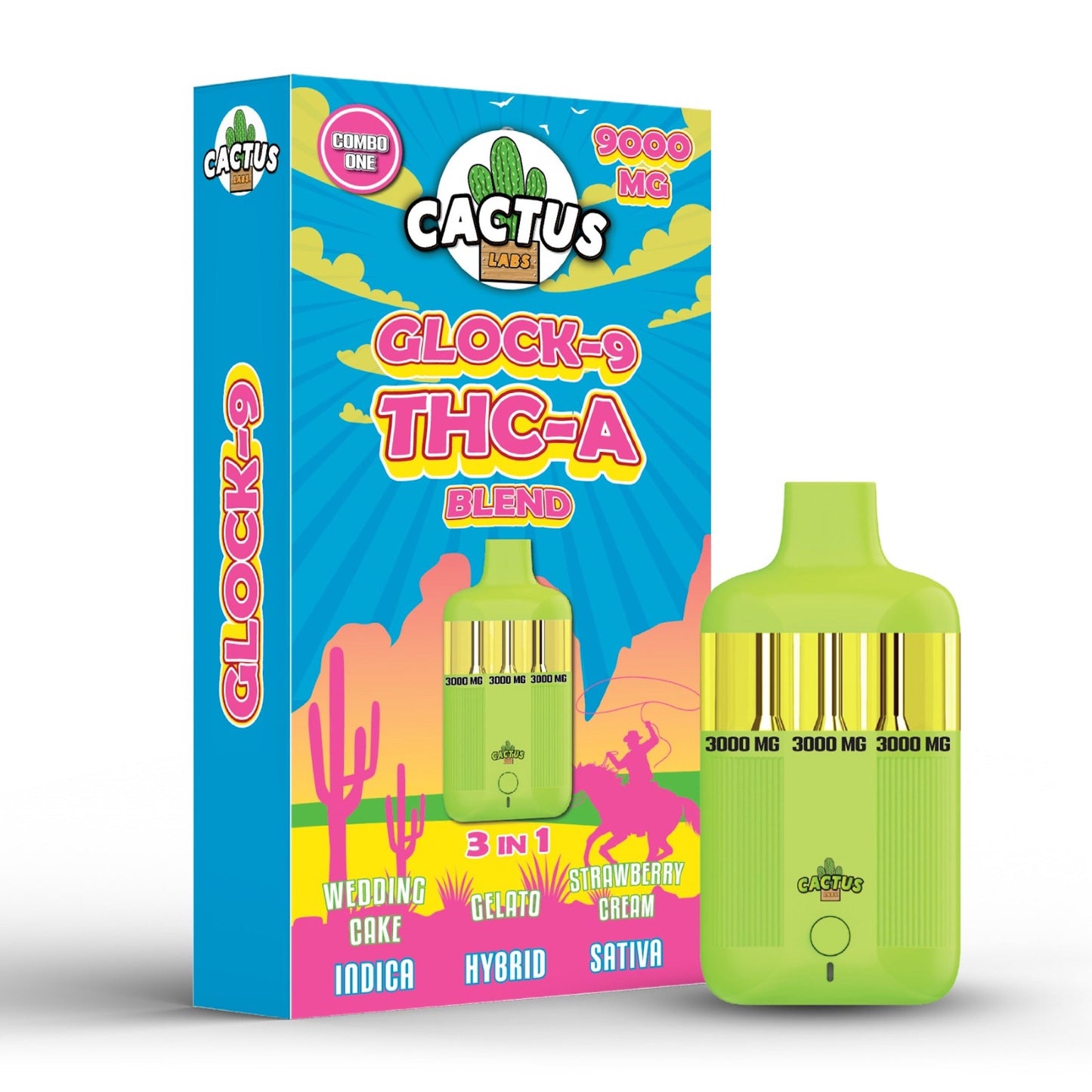 Cactus Labs Glock-9 THC-A Blend Vaporizer 9000mg