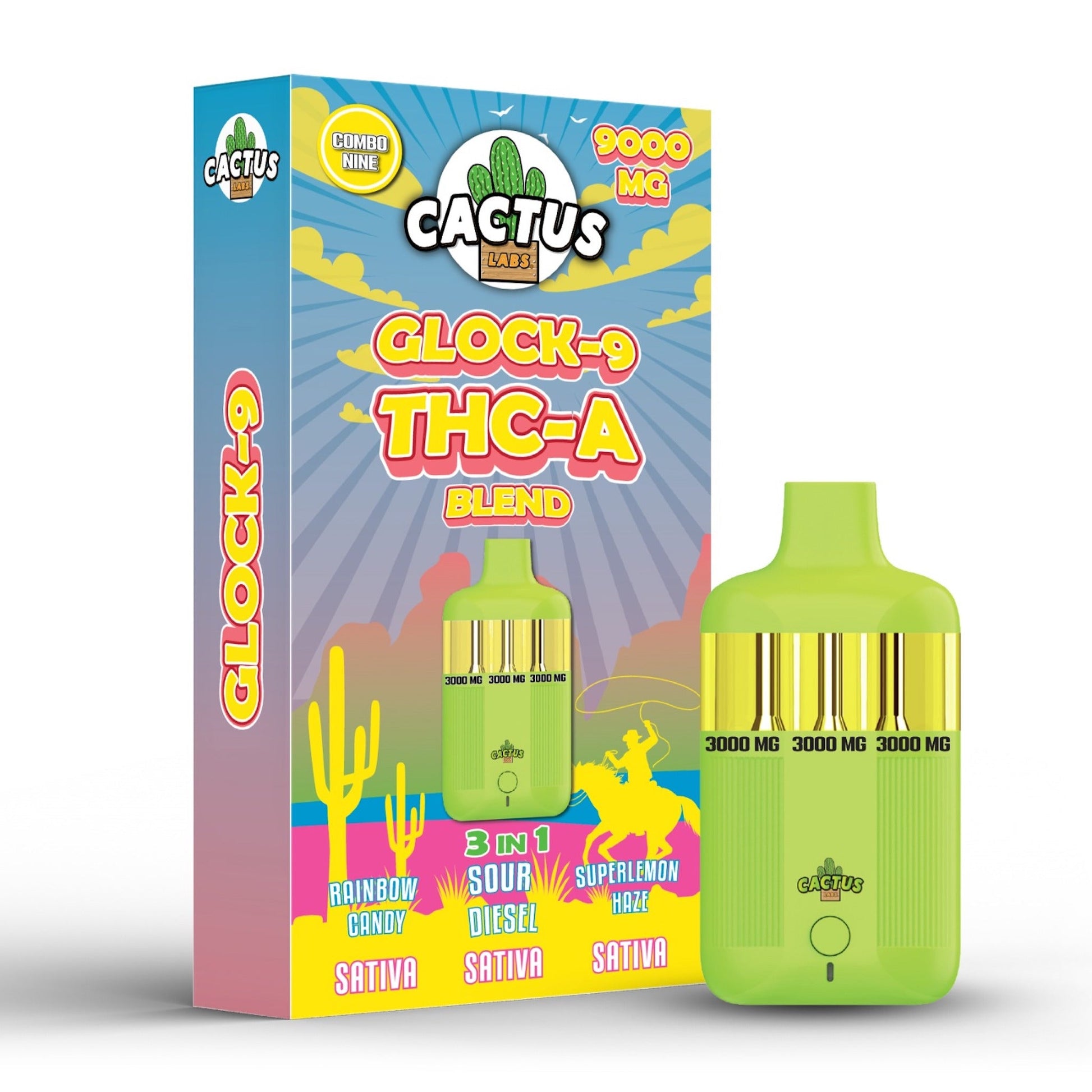 Cactus Labs Glock-9 THC-A Blend Vaporizer 9000mg