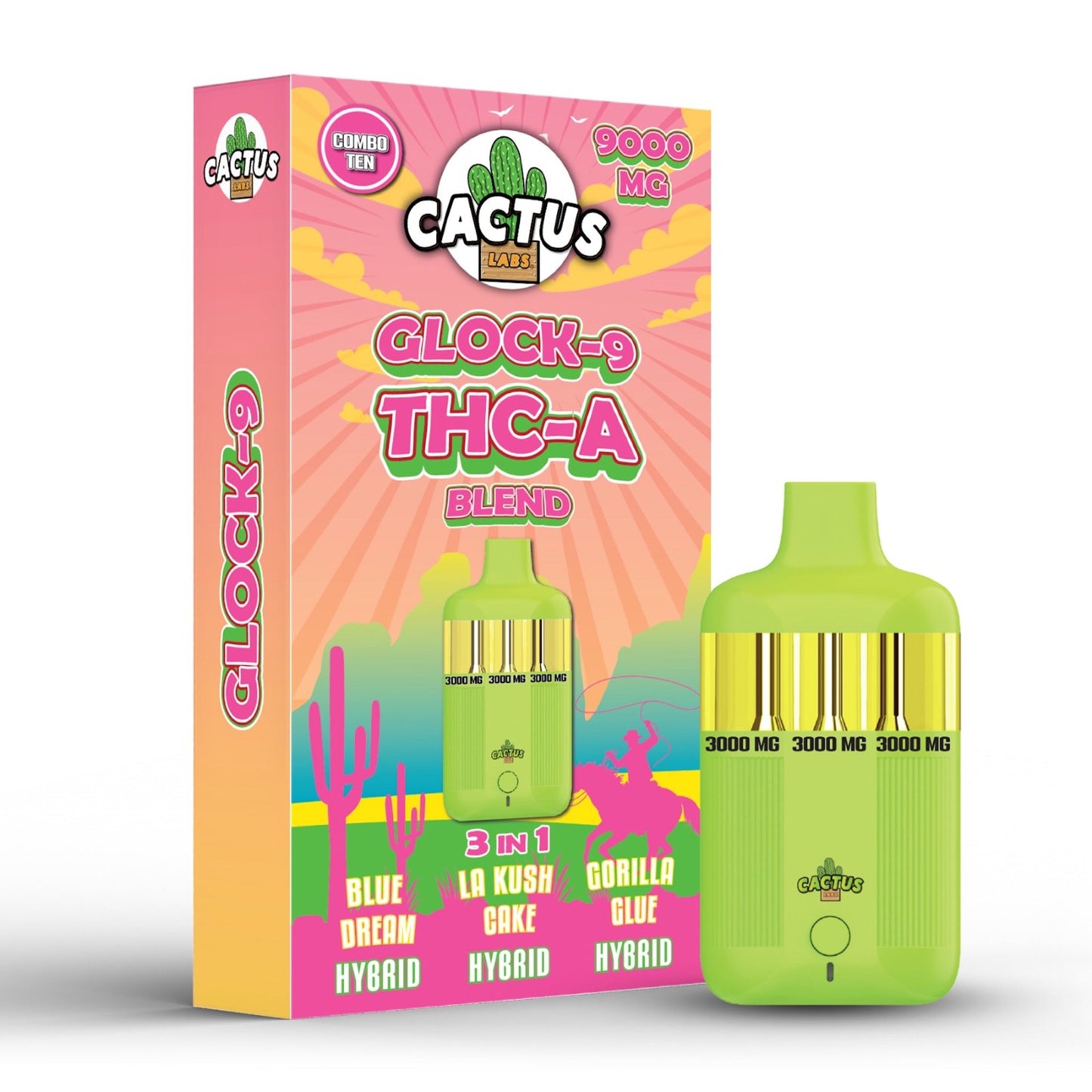Cactus Labs Glock-9 THC-A Blend Vaporizer 9000mg