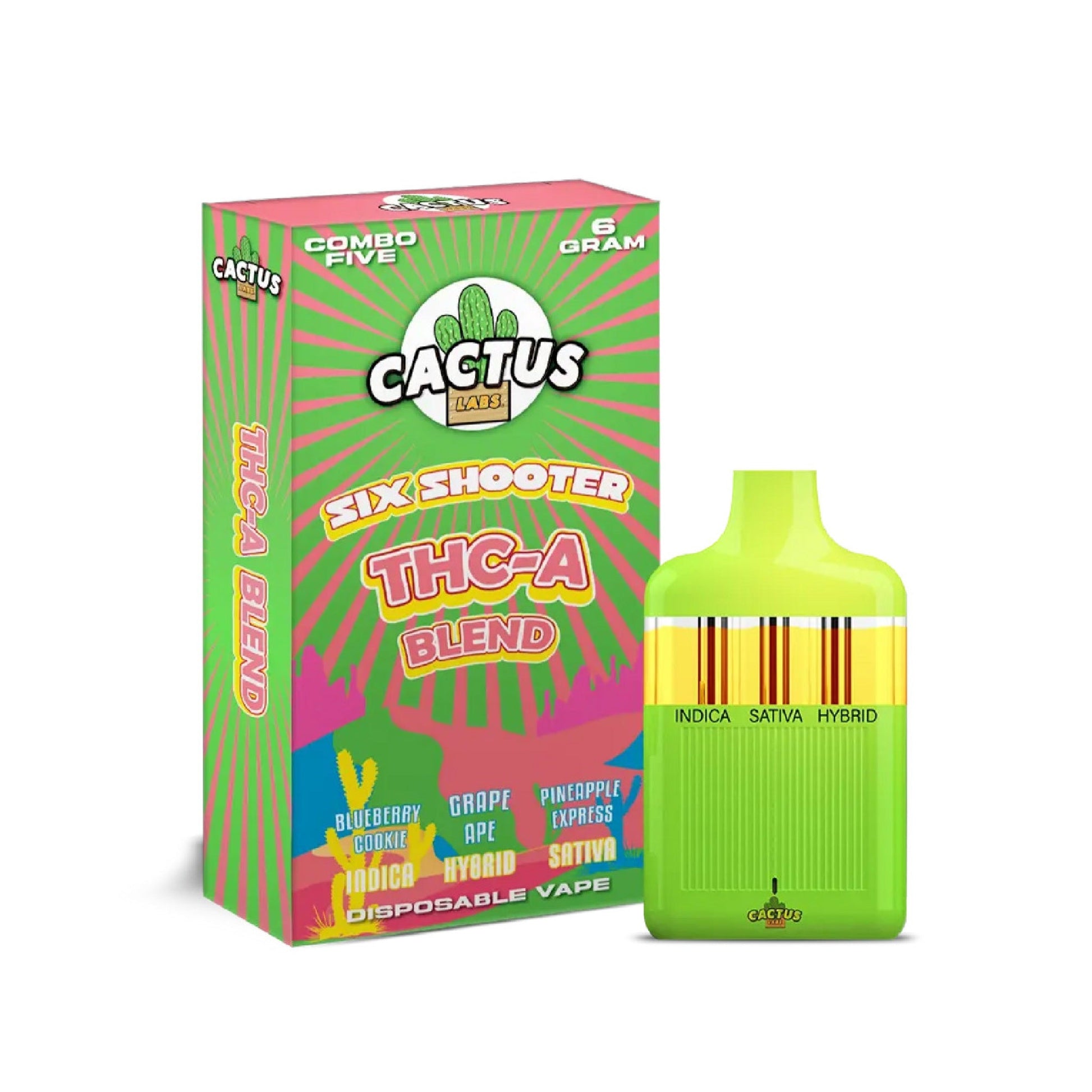 Cactus Labs Six Shooter Liquid Diamonds THC-A Blend Vaporizer 6000mg