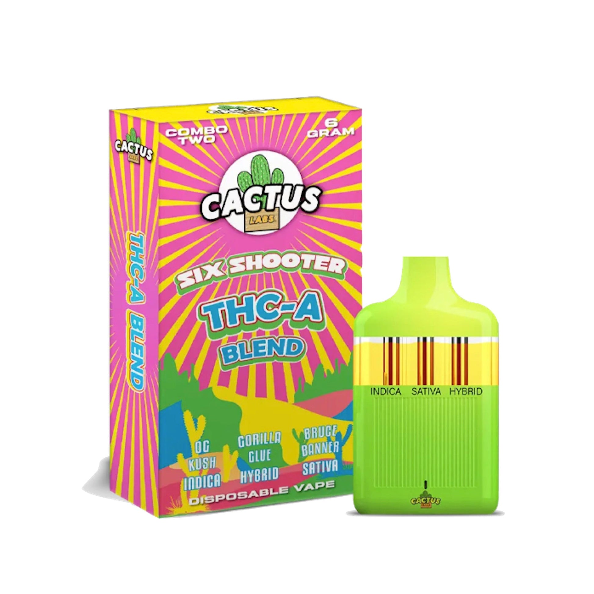 Cactus Labs Six Shooter Liquid Diamonds THC-A Blend Vaporizer 6000mg