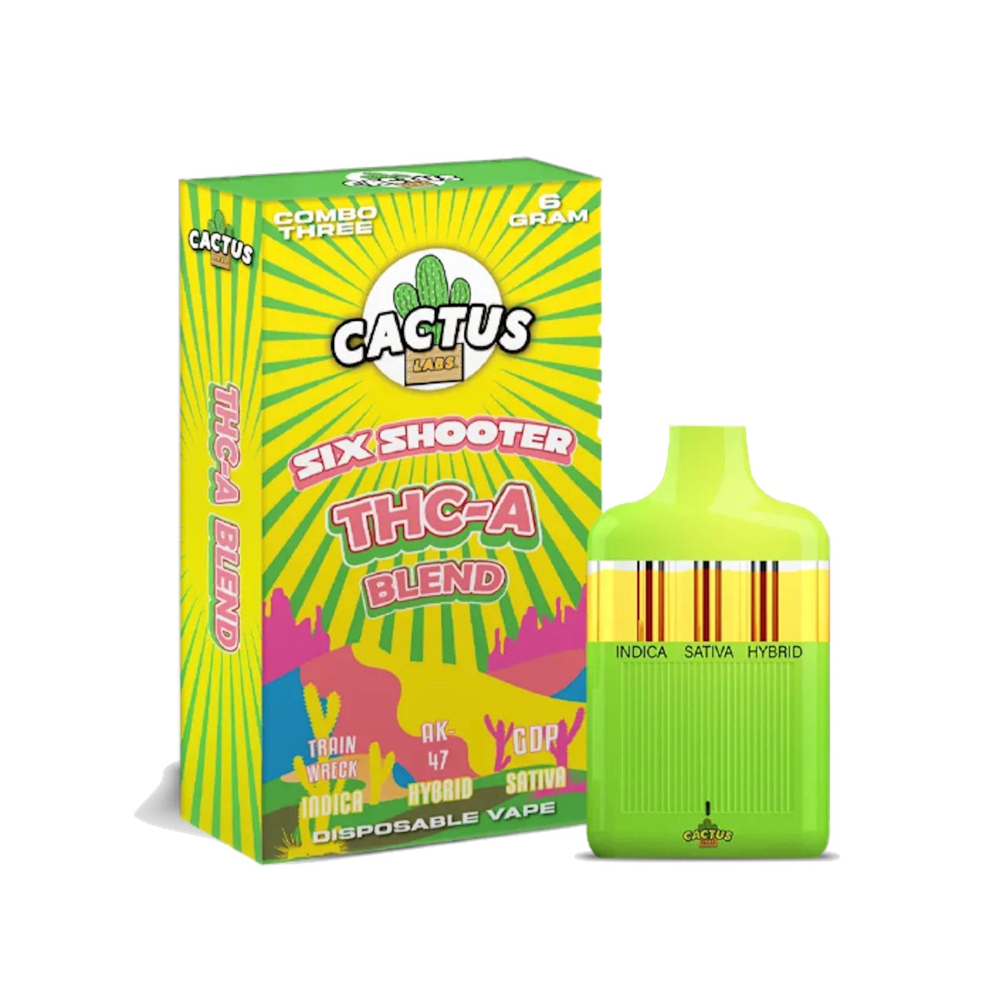 Cactus Labs Six Shooter Liquid Diamonds THC-A Blend Vaporizer 6000mg