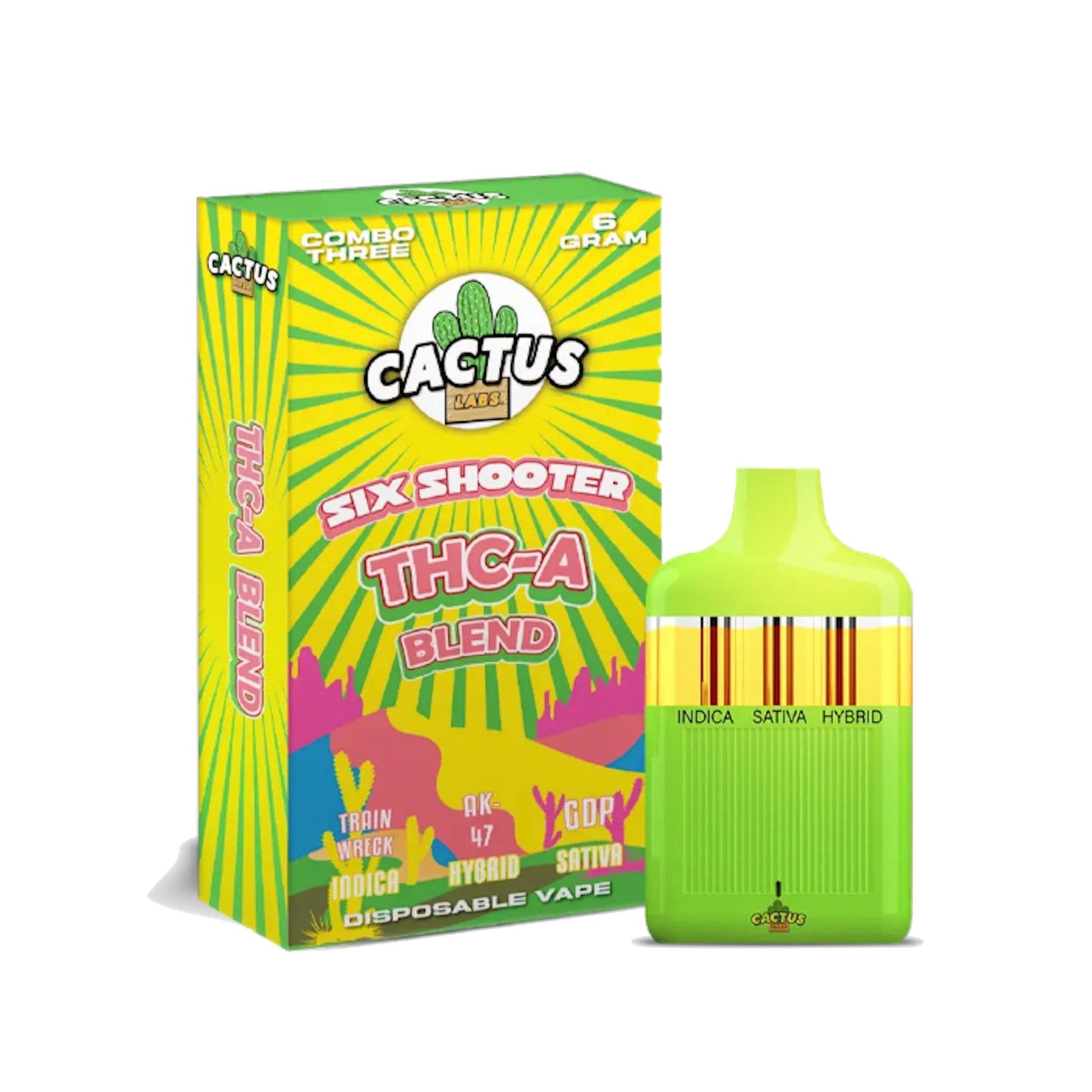 Cactus Labs Six Shooter Liquid Diamonds THC-A Blend Vaporizer 6000mg