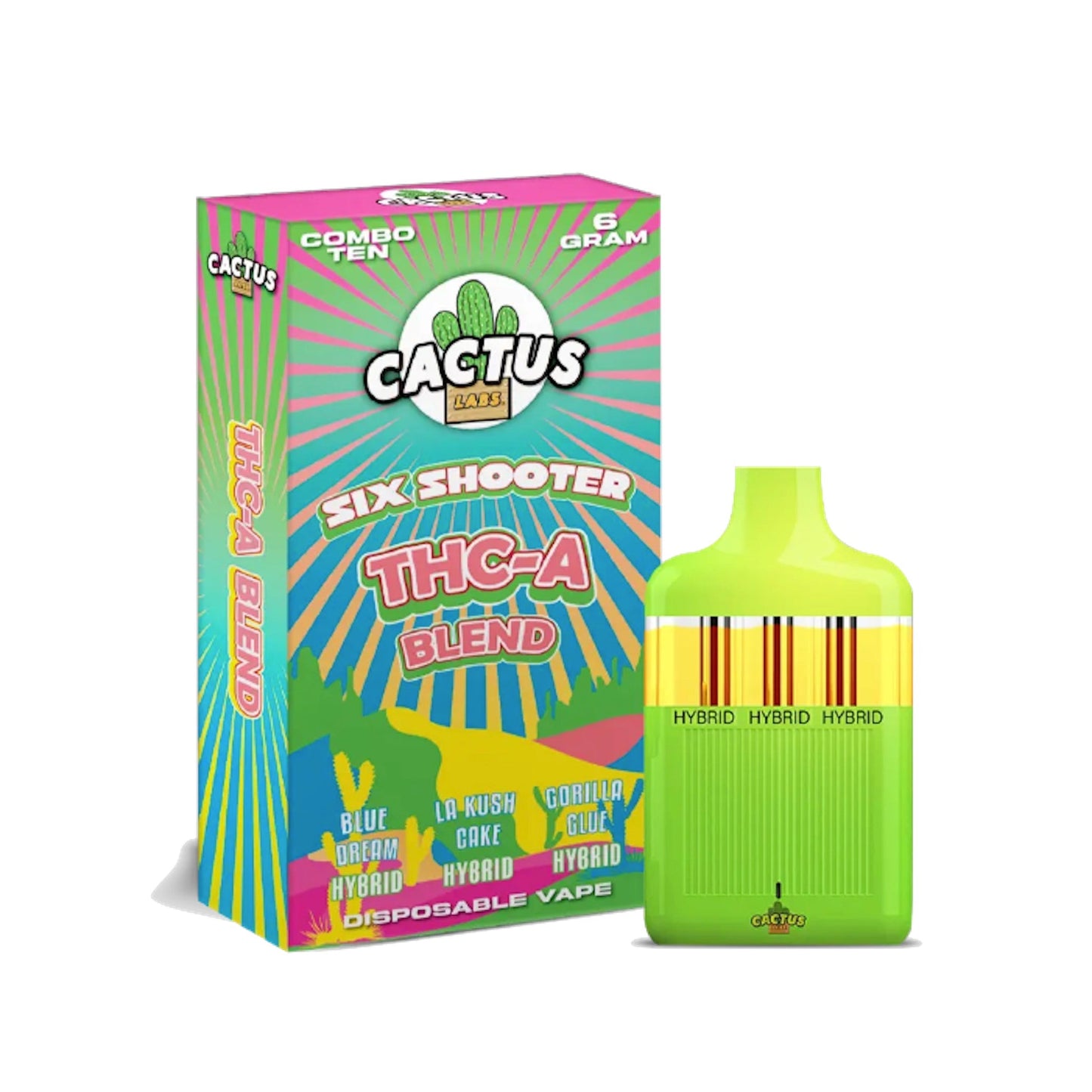 Cactus Labs Six Shooter Liquid Diamonds THC-A Blend Vaporizer 6000mg