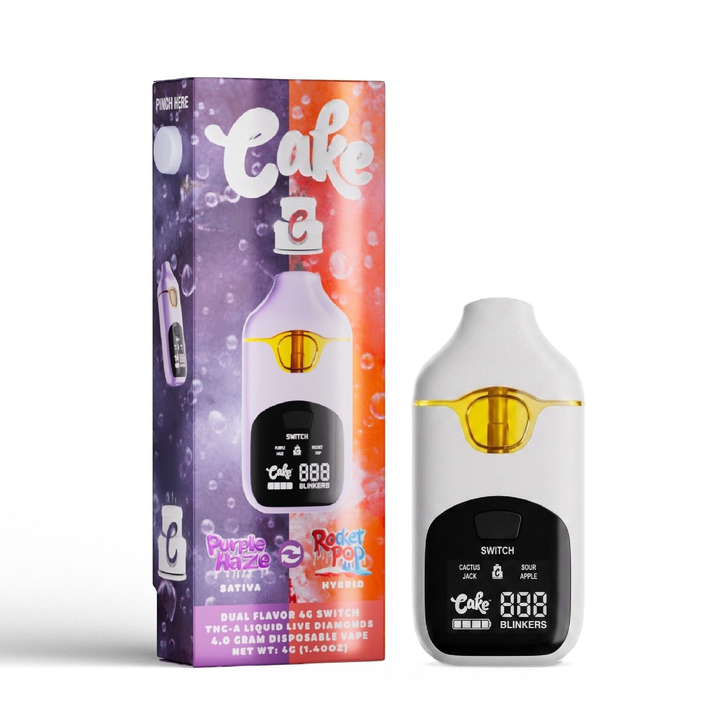 Cake Dual Flavor Liquid Live Diamonds THC-A Vaporizer 4000mg