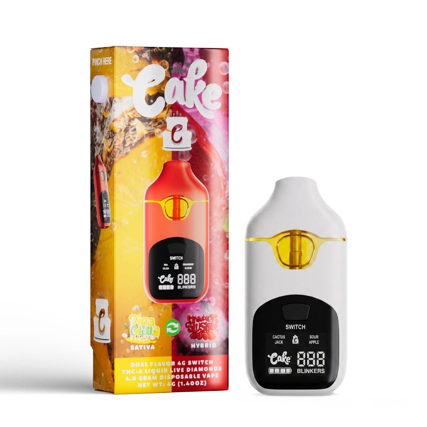 Cake Dual Flavor Liquid Live Diamonds THC-A Vaporizer 4000mg