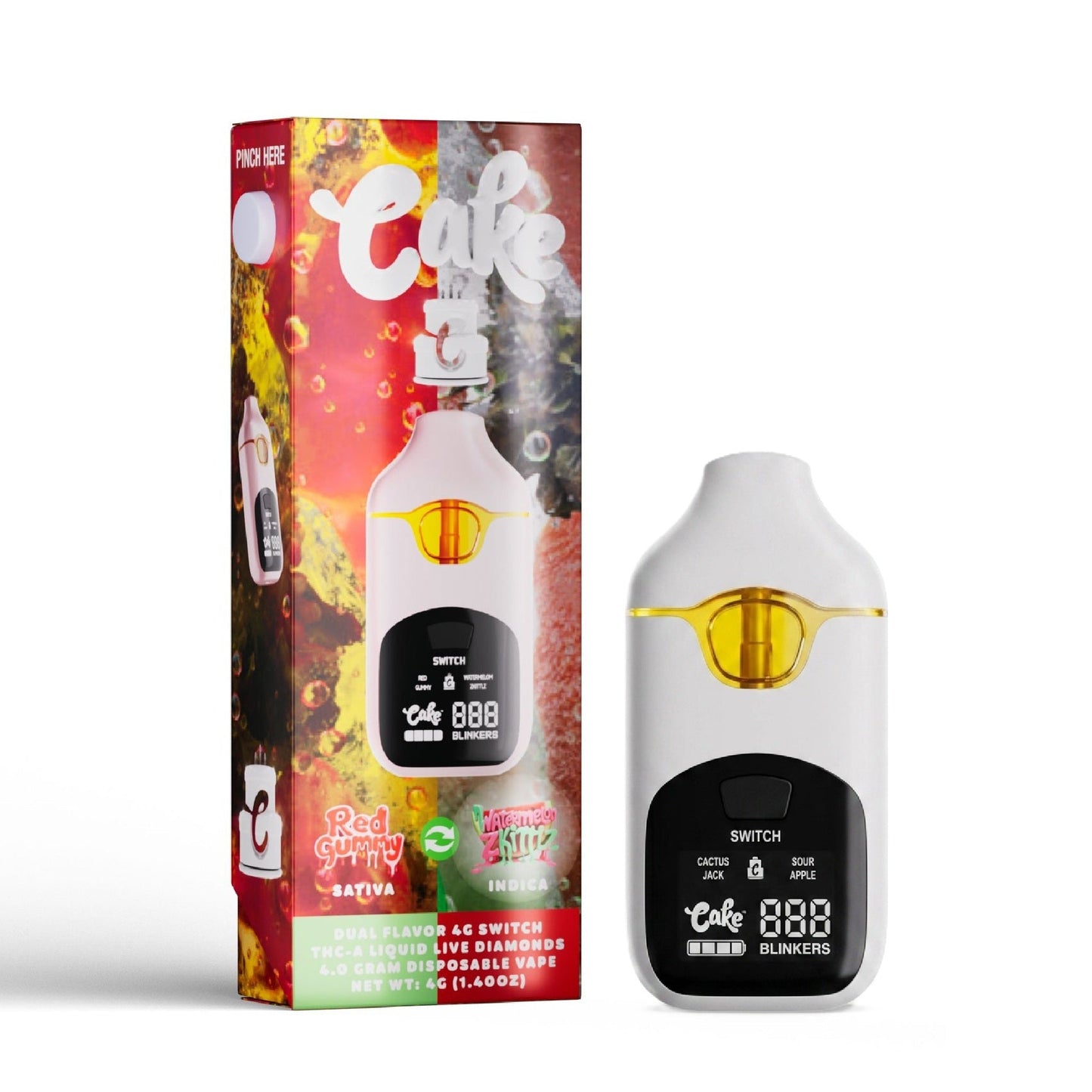 Cake Dual Flavor Liquid Live Diamonds THC-A Vaporizer 4000mg