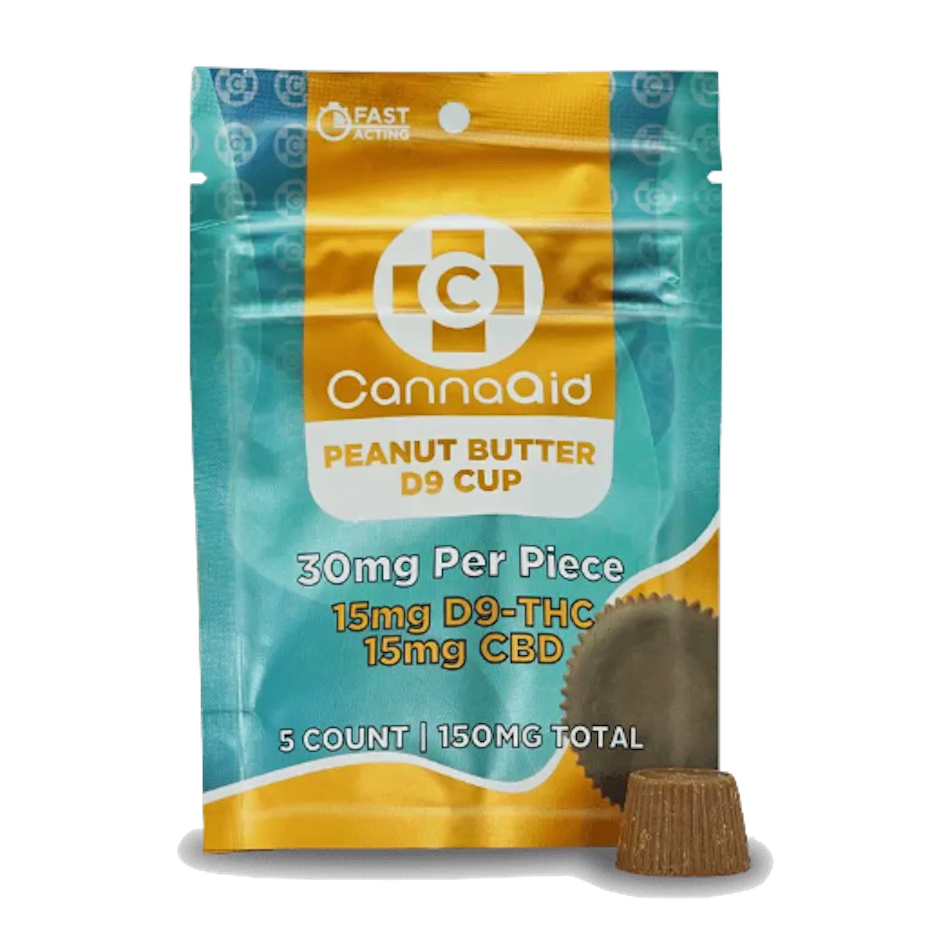 CannaAid Delta 9 Peanut Butter Cups 150mg 5ct