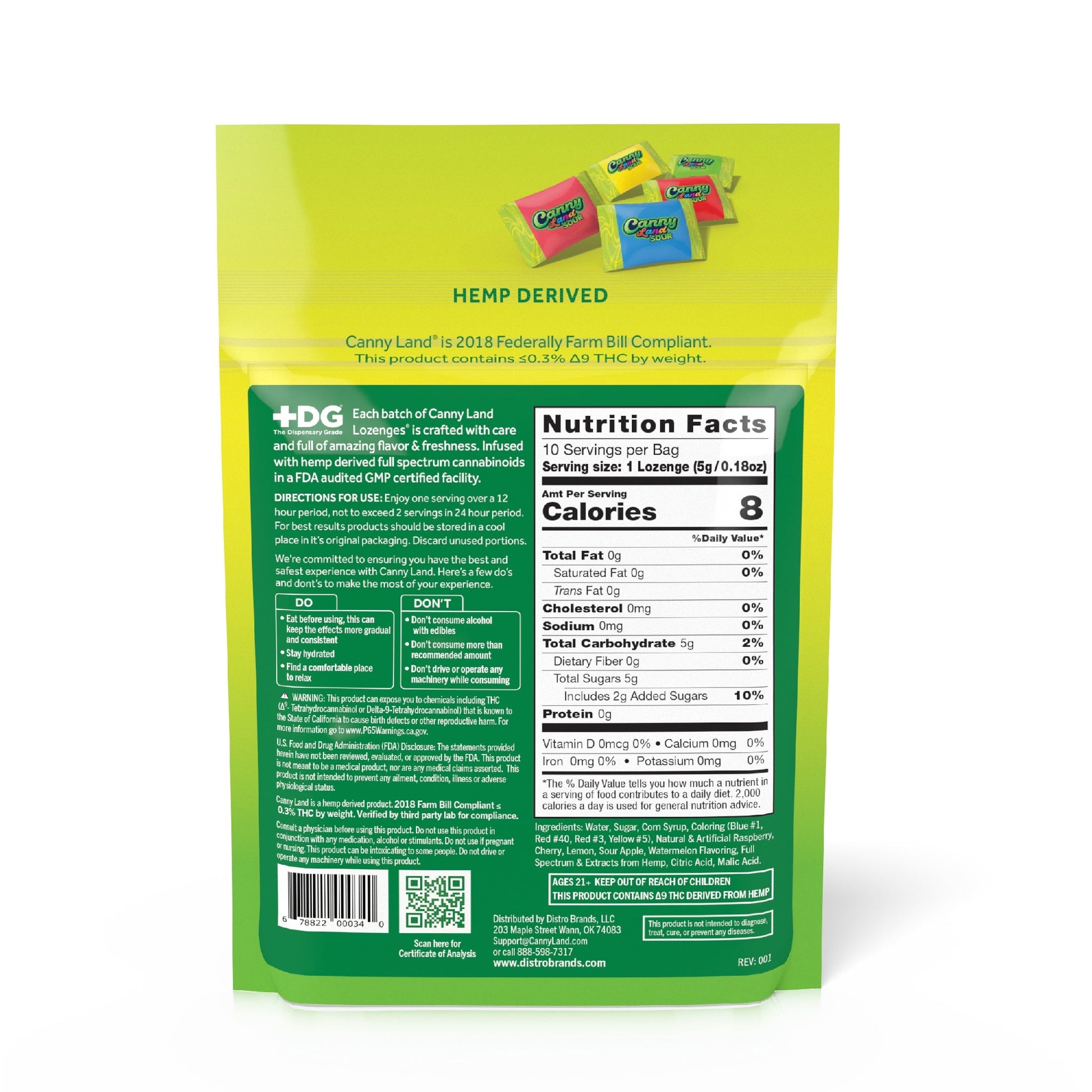 Canny Land Sour Infused Lozenges 10ct 100mg THC