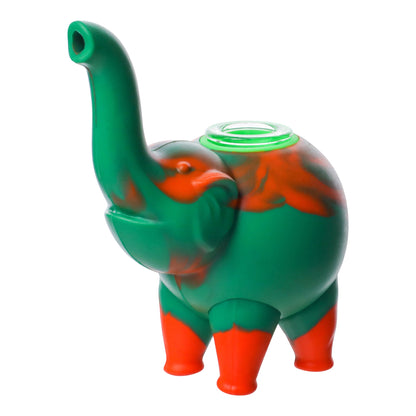 Cartoon Elephant Silicone Pipe 4in