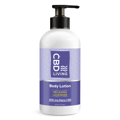 CBD Living Body Lotion 300mg Nano CBD Unscented Lavender Eucalyptus