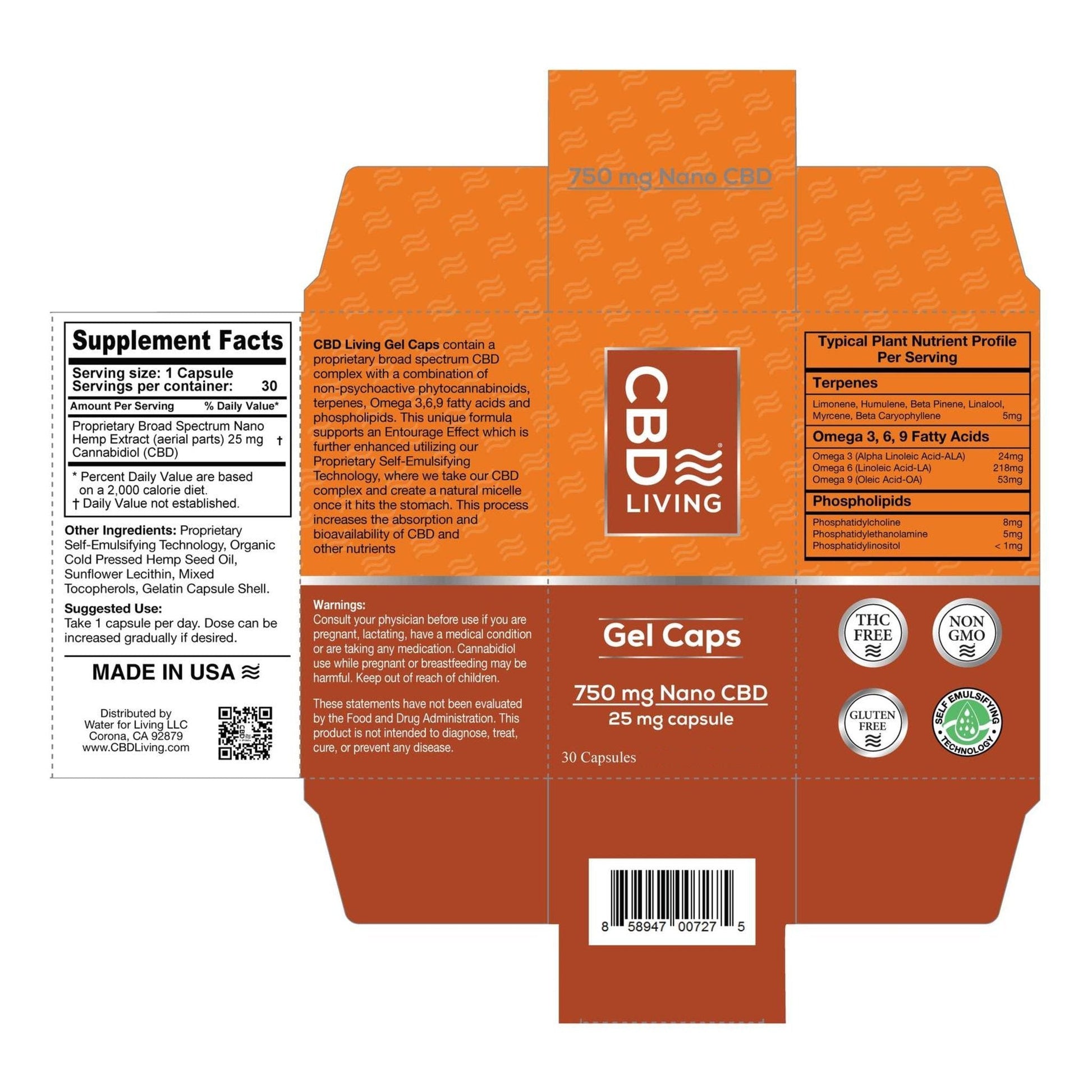 CBD Living Gel Caps 30ct 25mg