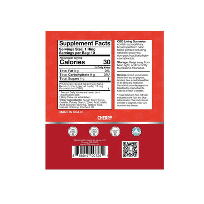 CBD Living Gummy Rings 30ct 10mg Apple Cherry