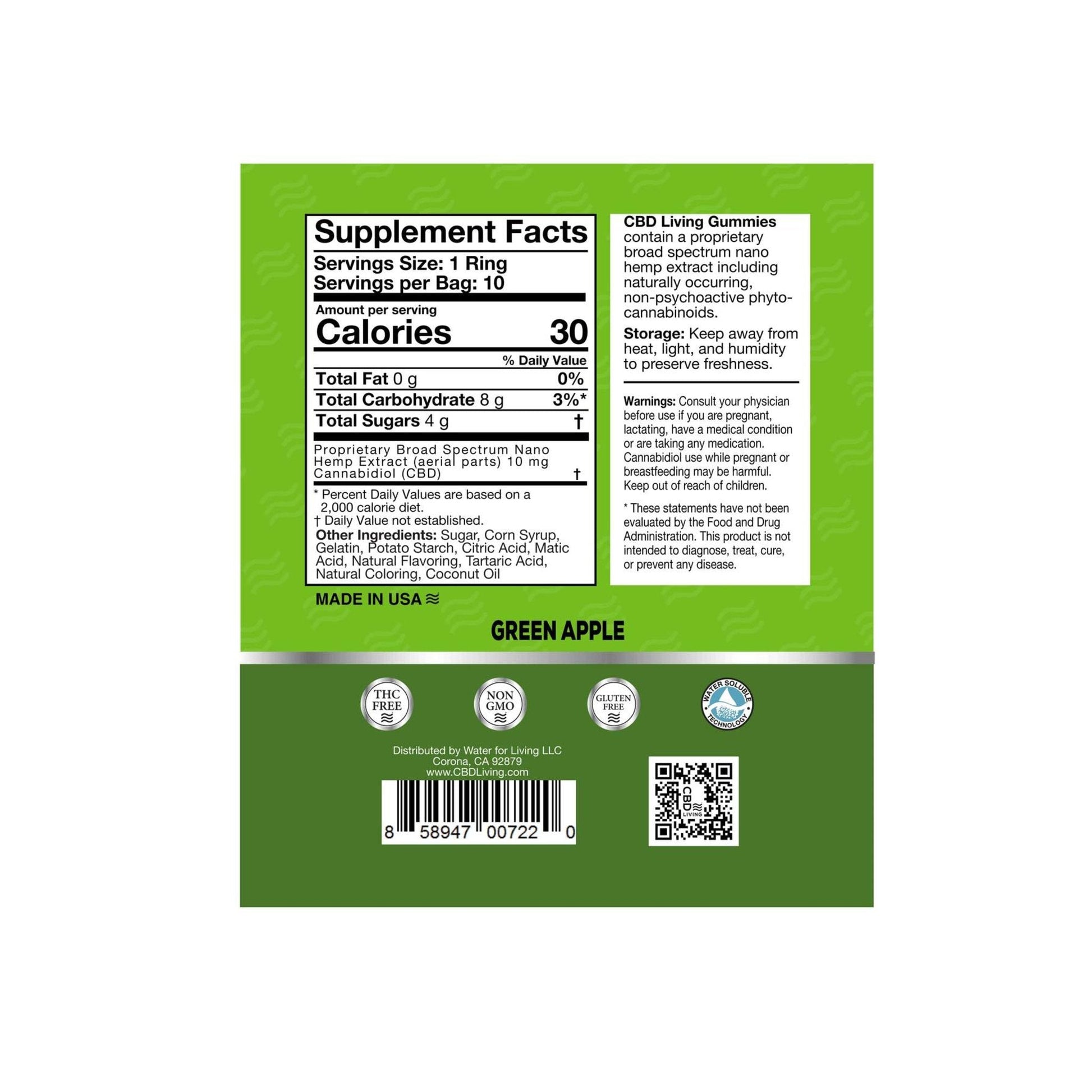 CBD Living Gummy Rings 30ct 10mg Apple Cherry