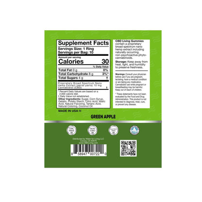 CBD Living Gummy Rings 30ct 10mg Apple Cherry