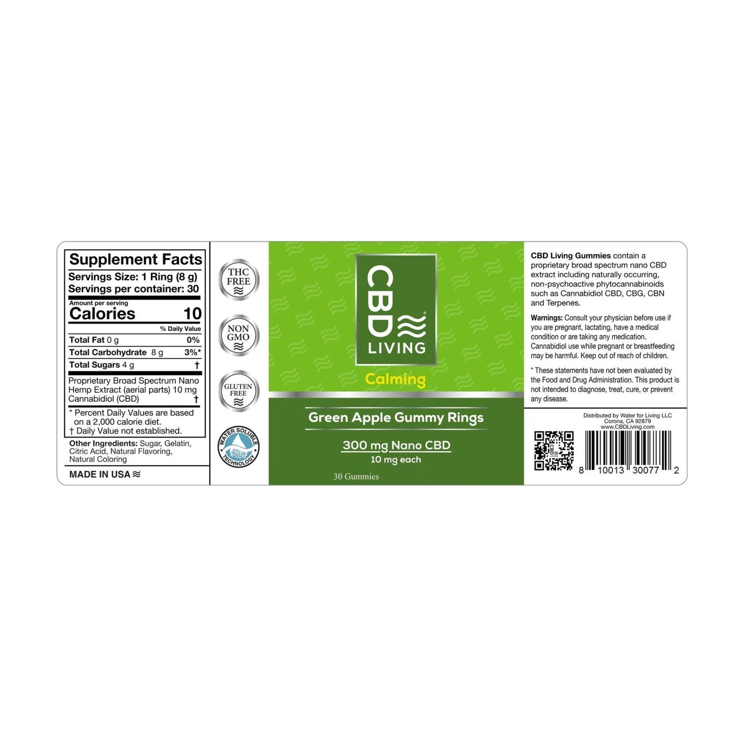 CBD Living Gummy Rings 30ct 10mg Apple Cherry