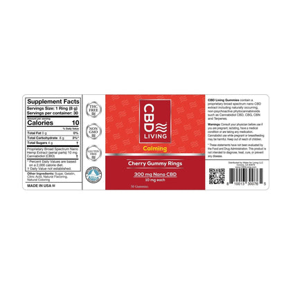 CBD Living Gummy Rings 30ct 10mg Apple Cherry