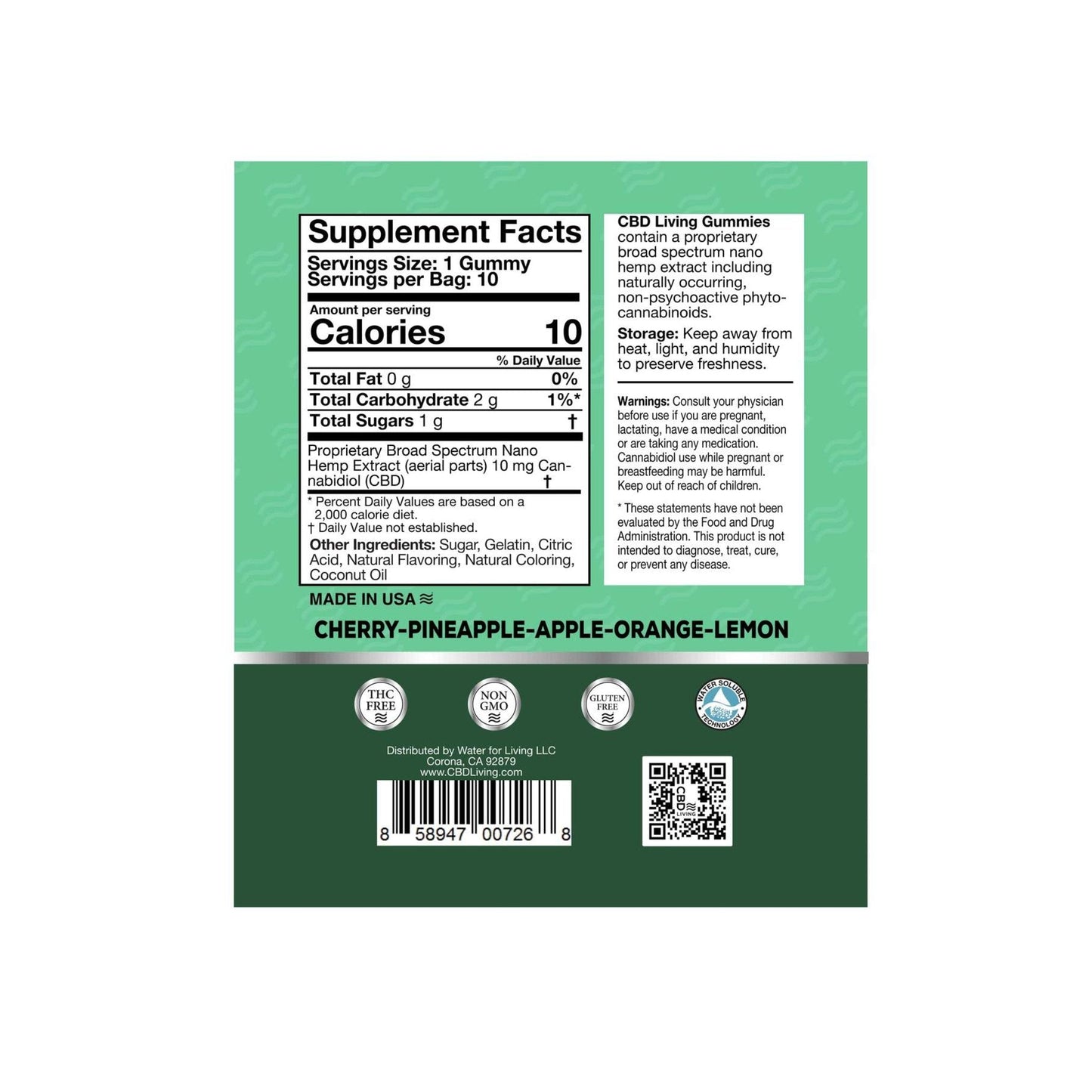 CBD Living Sour Assorted Gummies 10mg