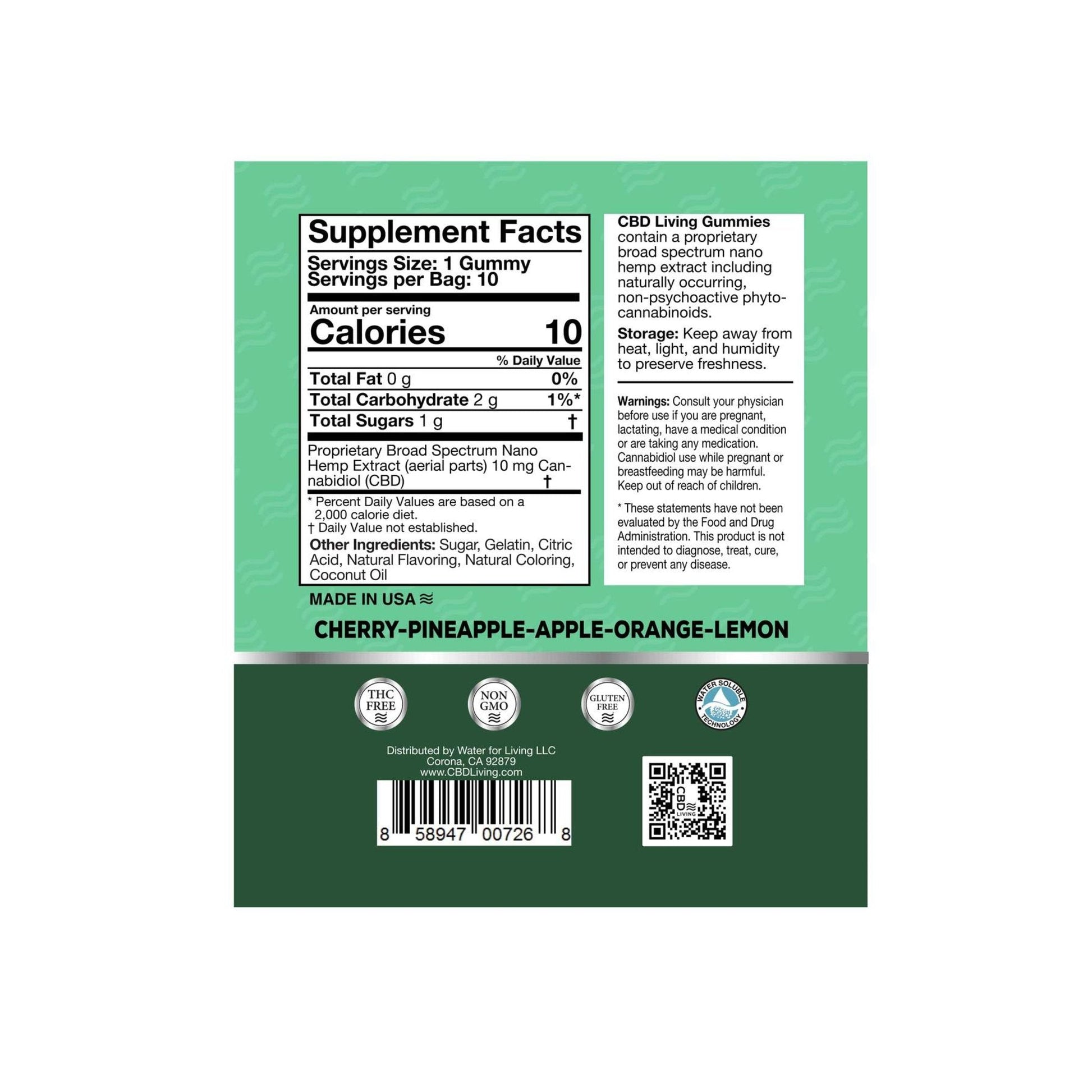 CBD Living Sour Assorted Gummies 10mg