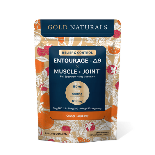 جولد ناتشورالز 5 ملجم إنتروج دلتا-9 × حلوى عضلات ومفاصل
