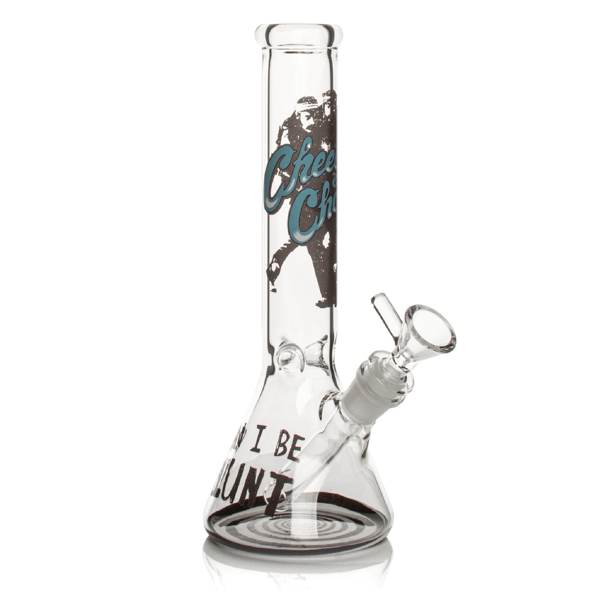 Cheech & Chong Glass Can I Be Blunt Beaker Bong 10in