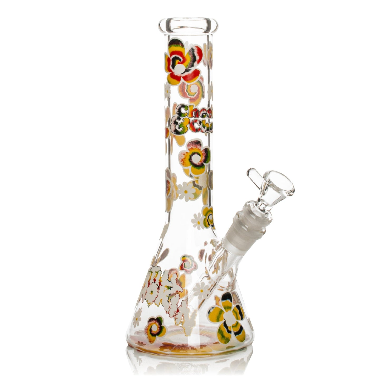 Cheech & Chong Glass Glow in the Dark Beaker Bong 10in