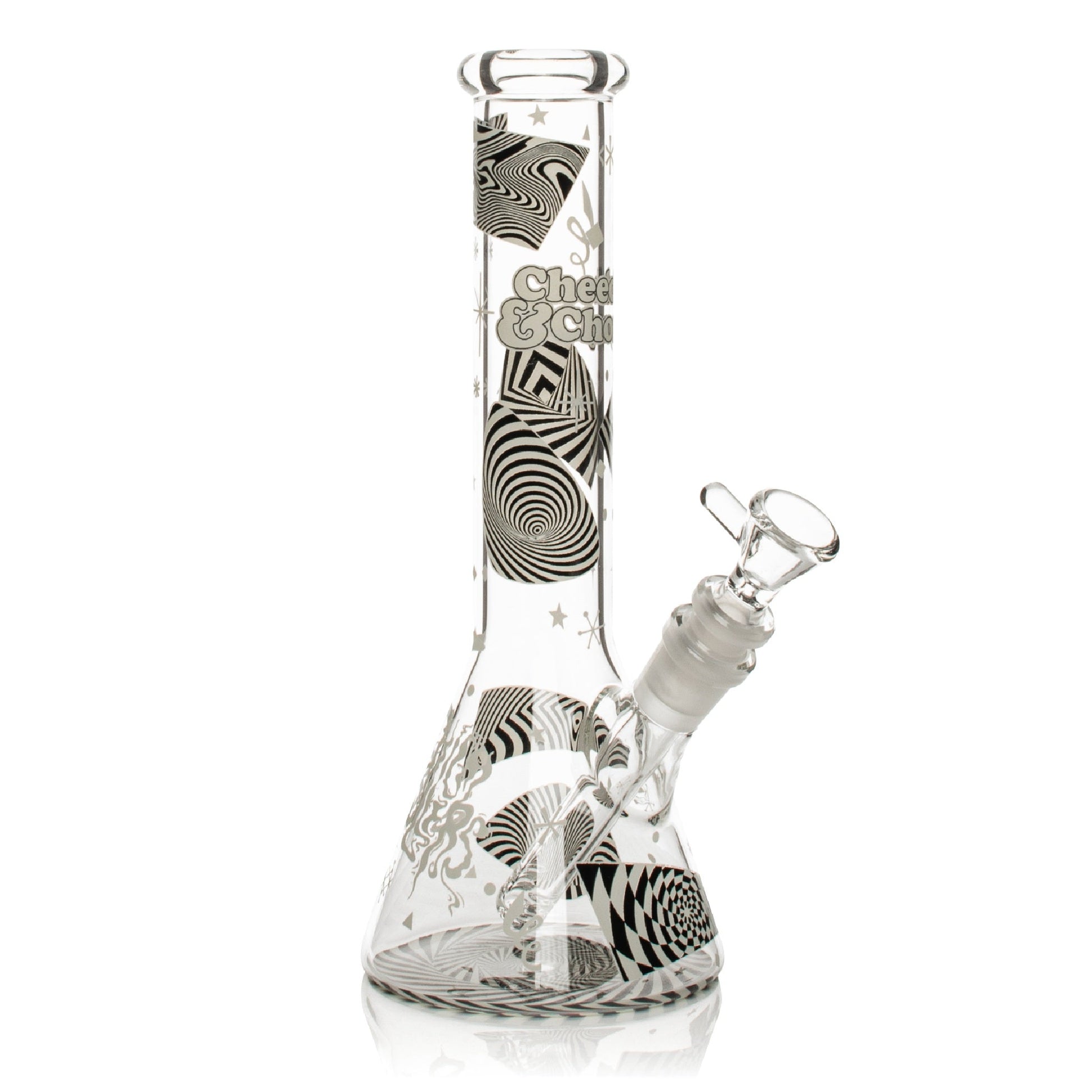 Cheech & Chong Glass Glow in the Dark Beaker Bong 10in